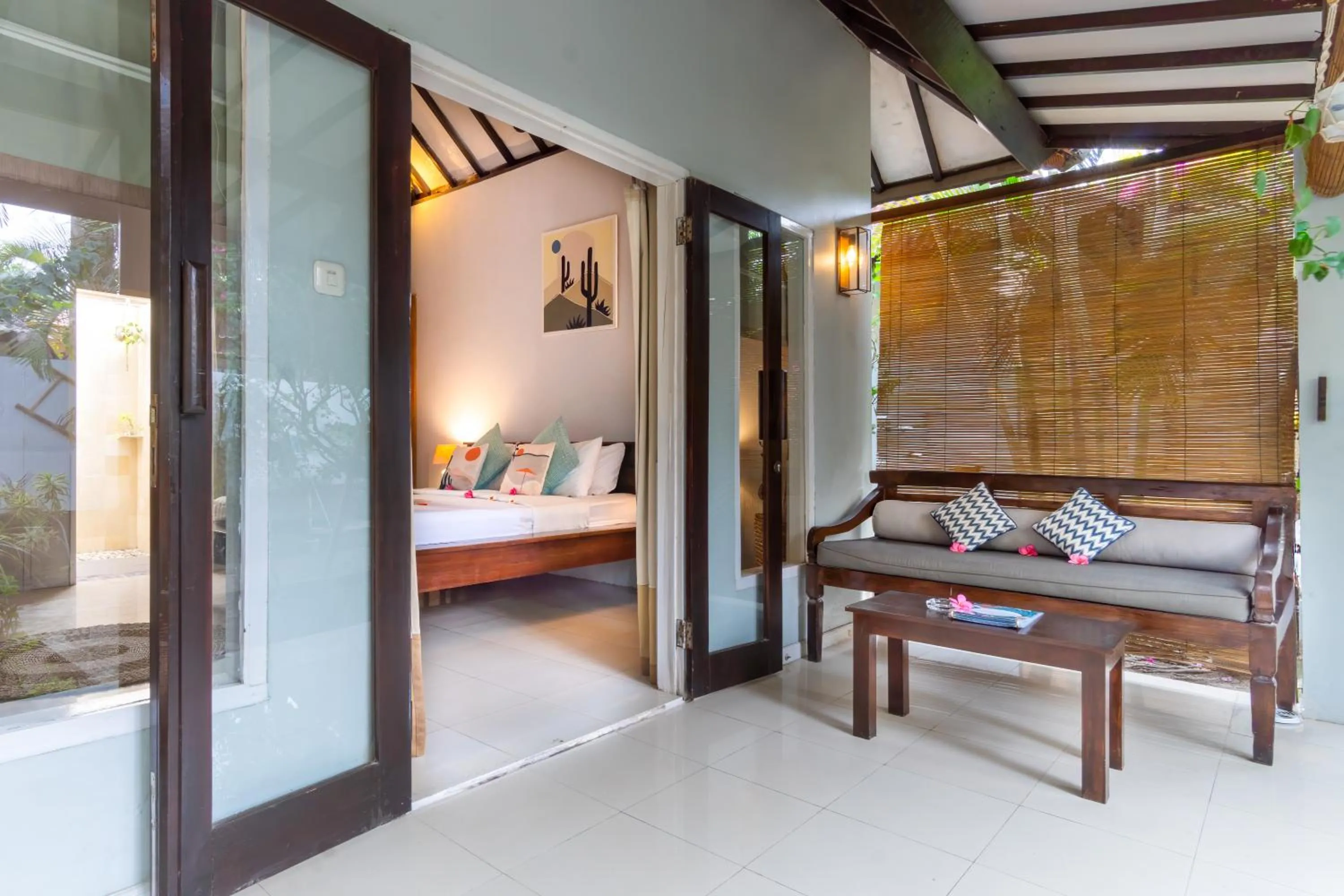 Patio, Bed in Bale Sampan Boutique Bungalows