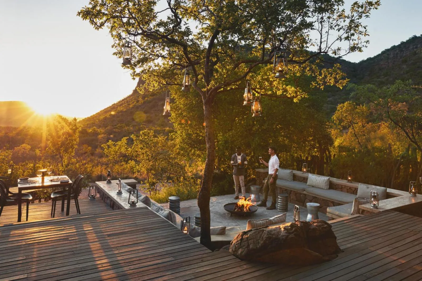 fireplace in Marataba Mountain Lodge