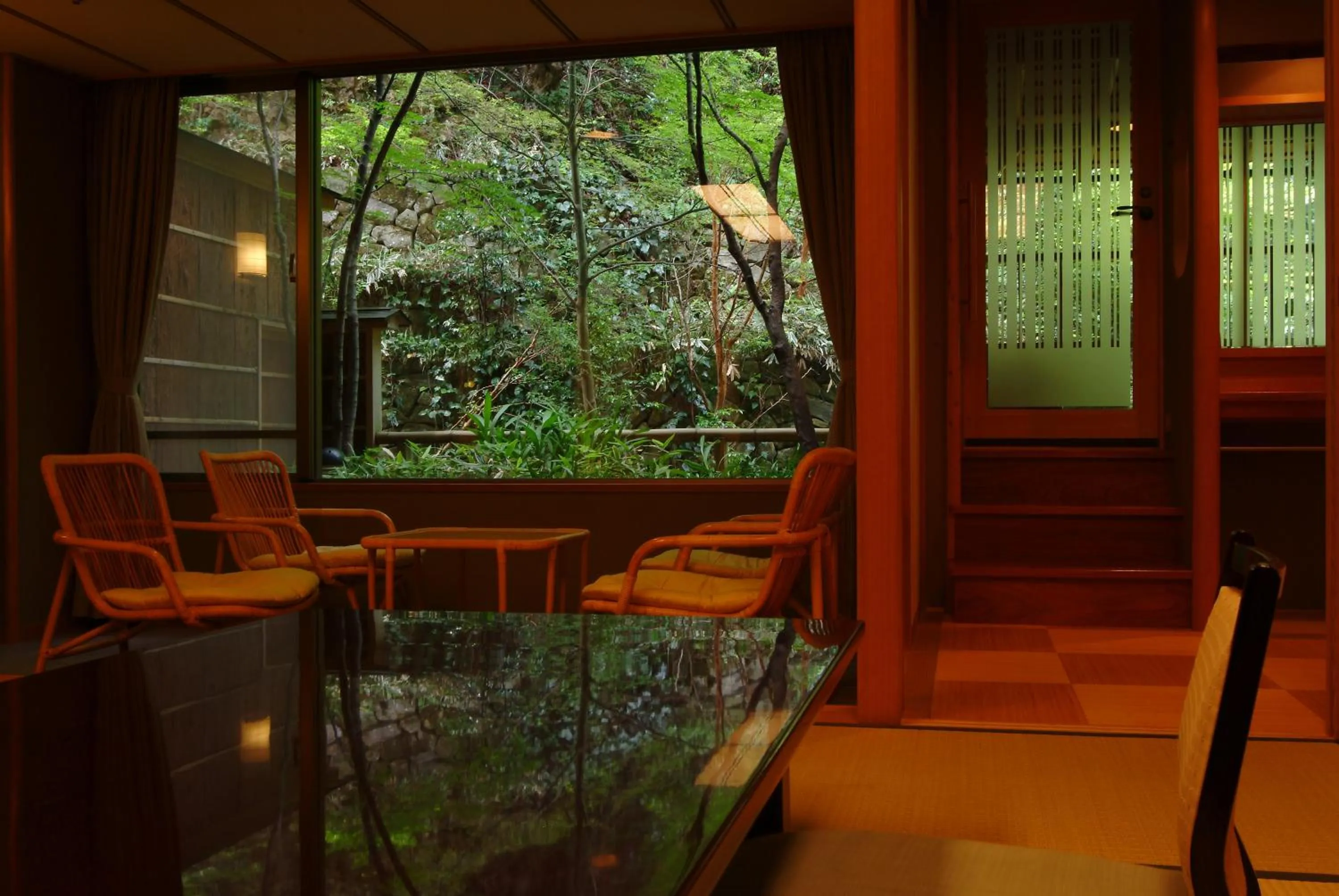 Seating area in Kinosaki Onsen Nishimuraya Hotel Shogetsutei