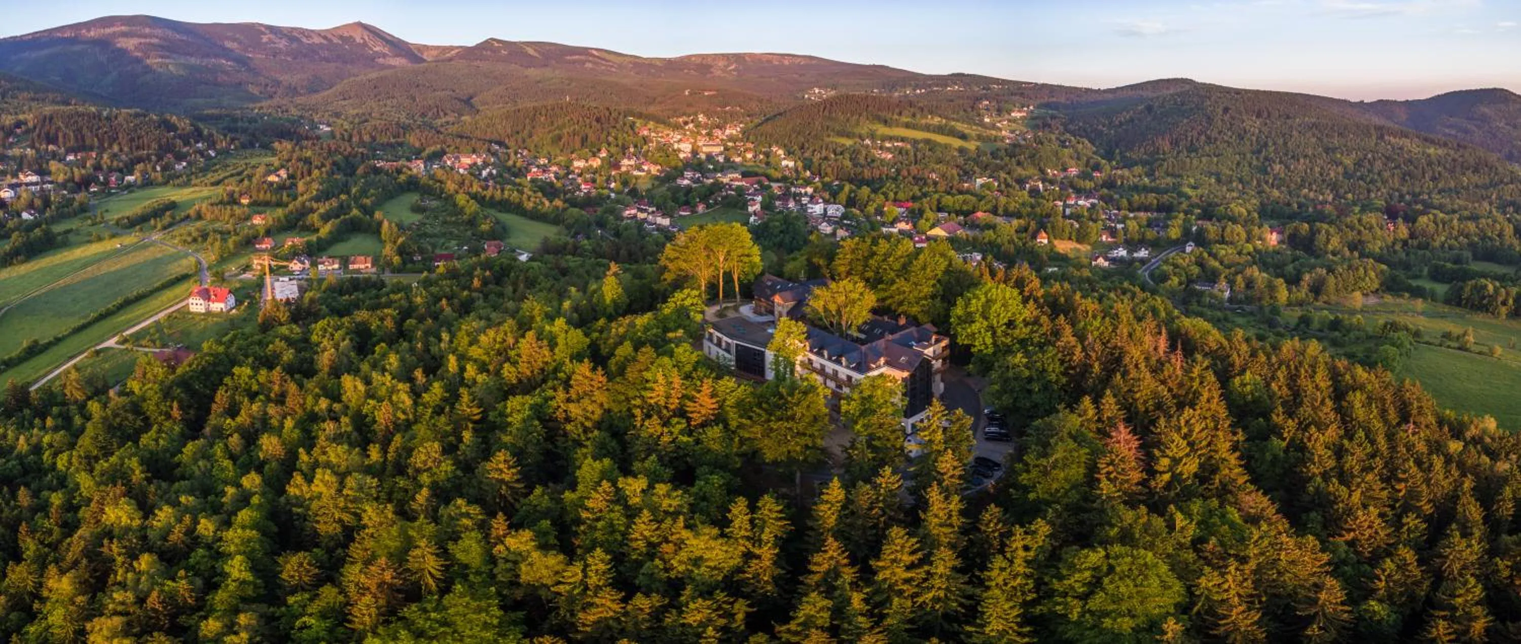 Bird's eye view in Zamek Księża Góra