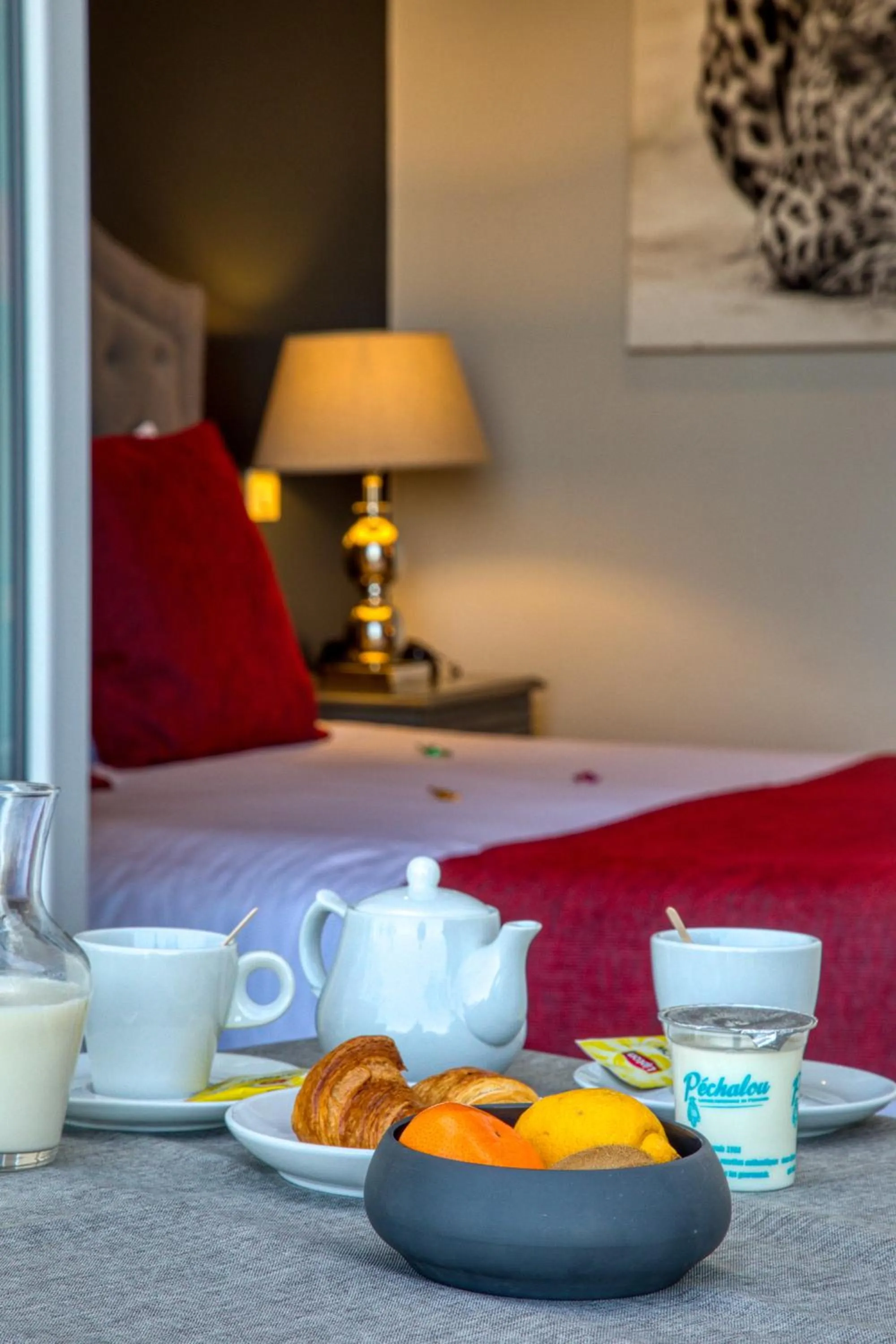 Bed in Hôtel & restaurant Le Meysset