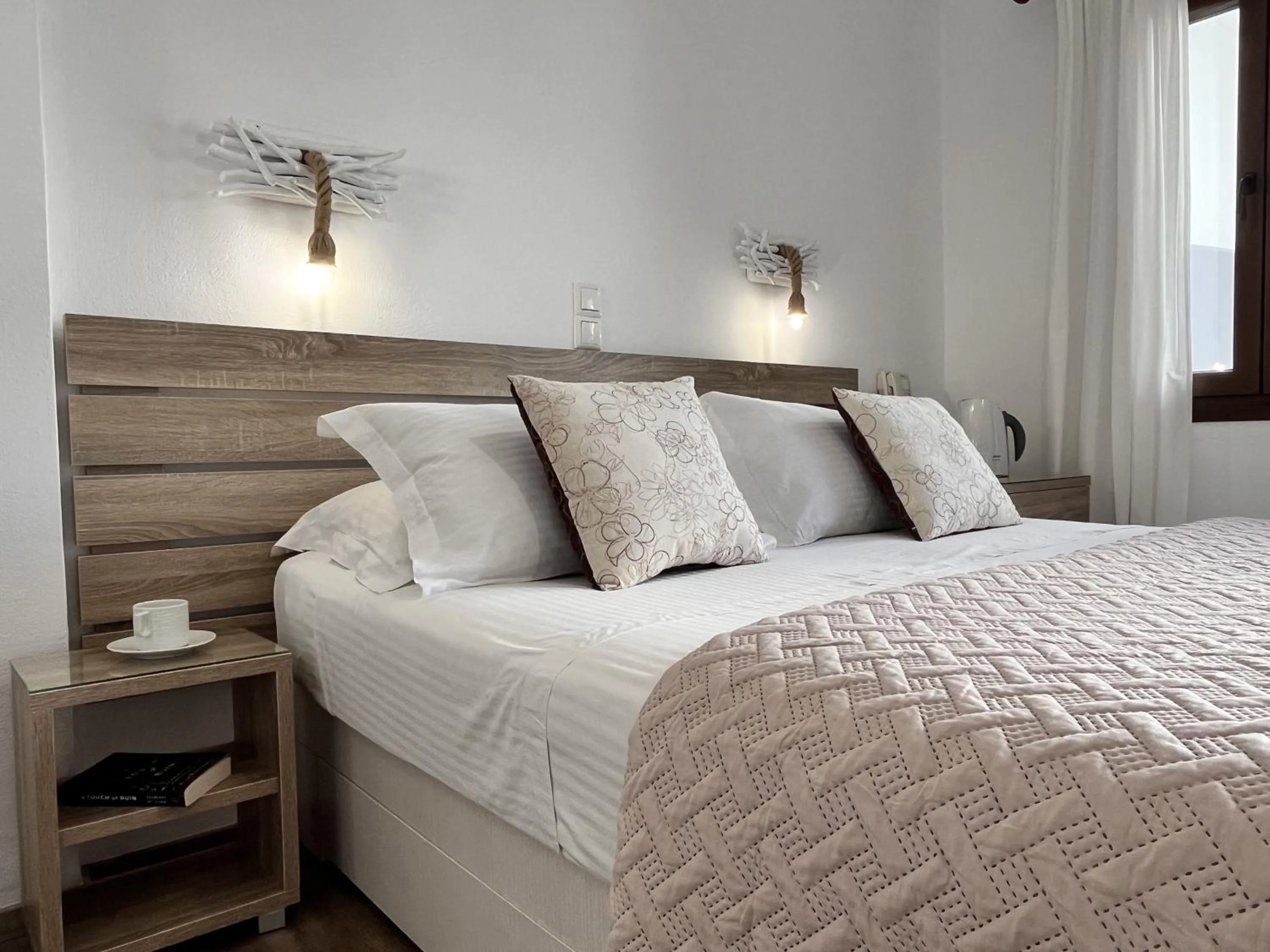 Bed in Christina Hotel, Adults Only, Heated Salt Water Pool