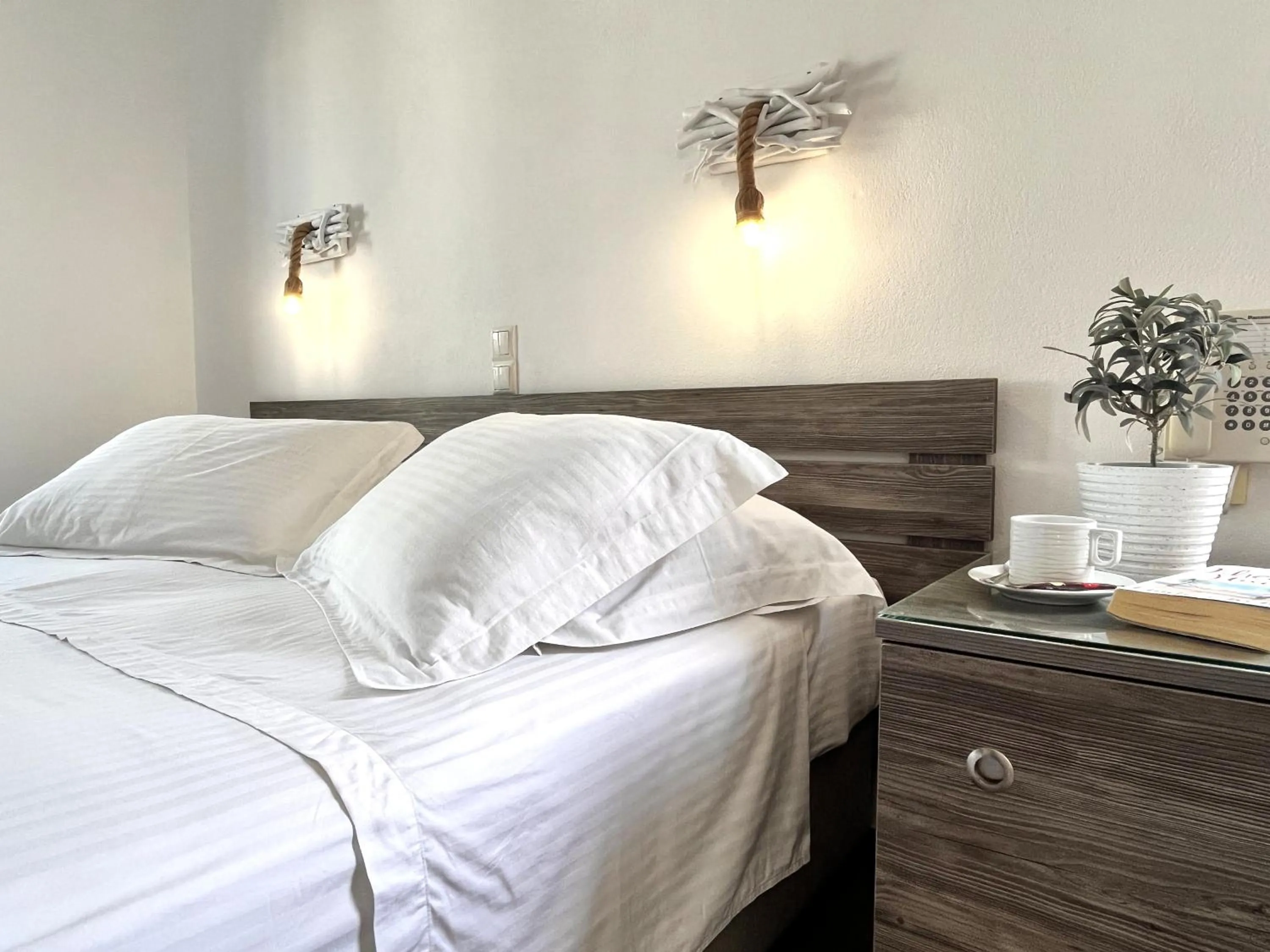 Bed in Christina Hotel, Adults Only, Heated Salt Water Pool