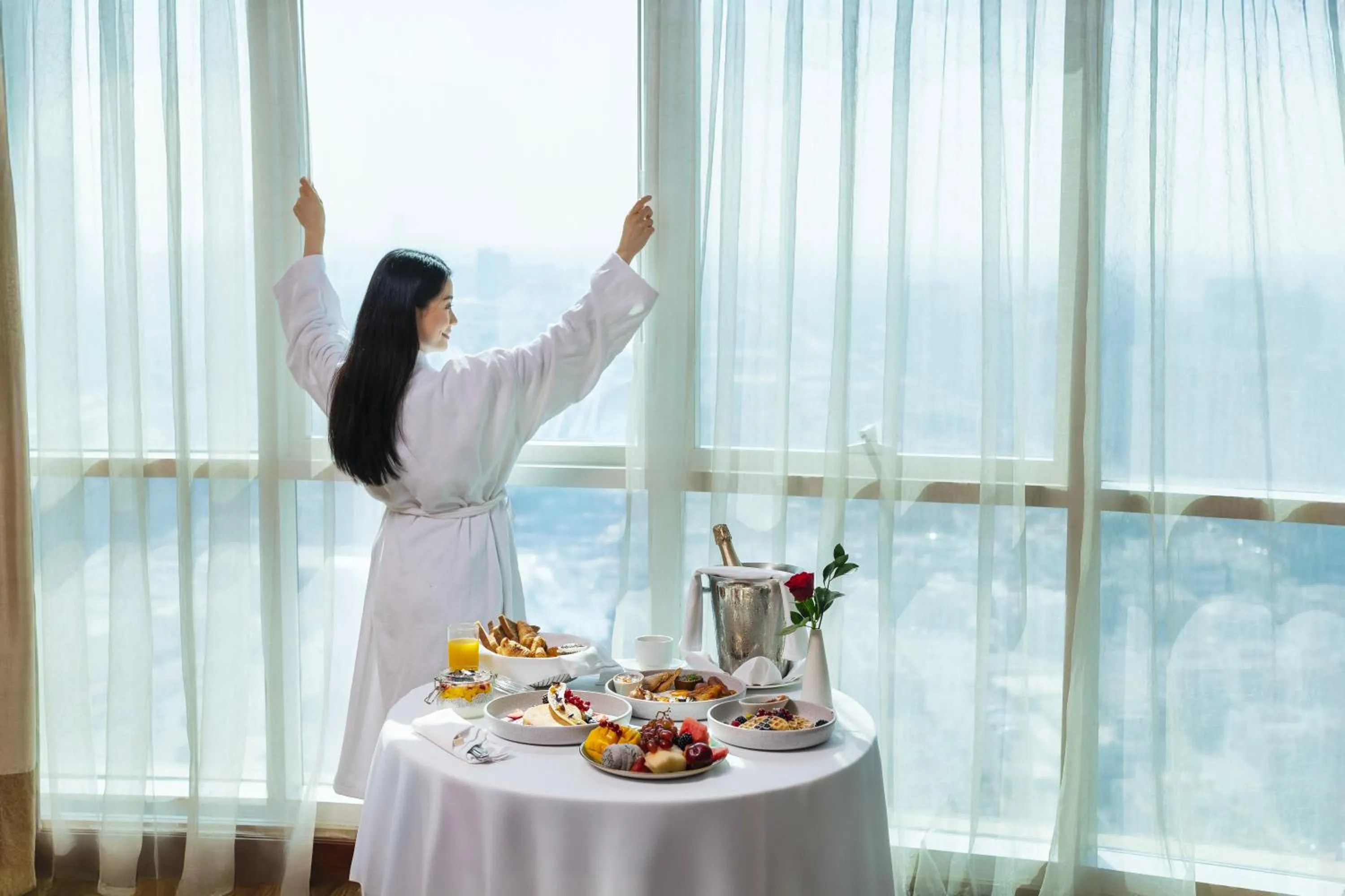 Breakfast in Grand Millennium Al Wahda Executive Apartments