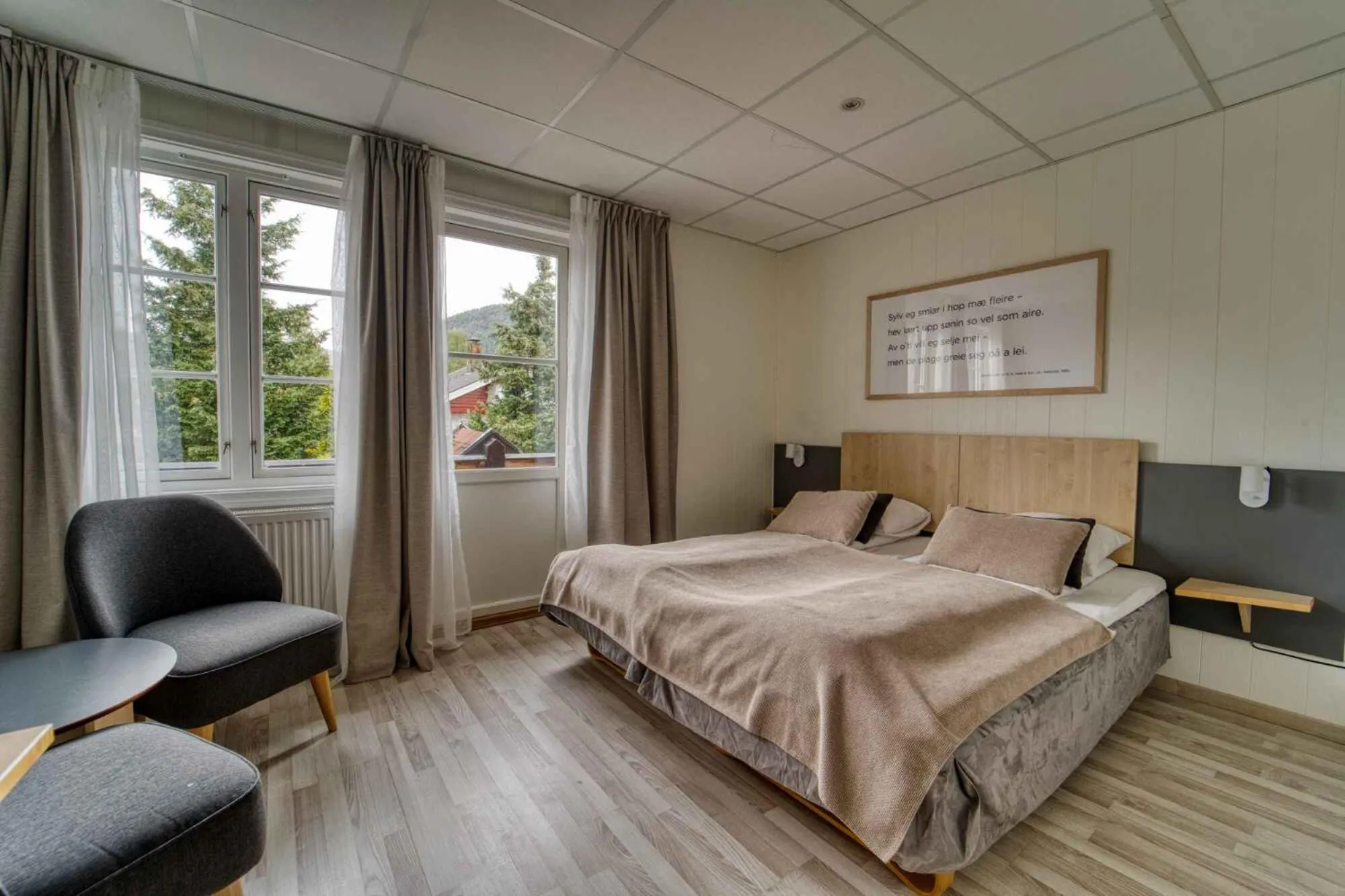 Bed in Sølvgarden Hotel