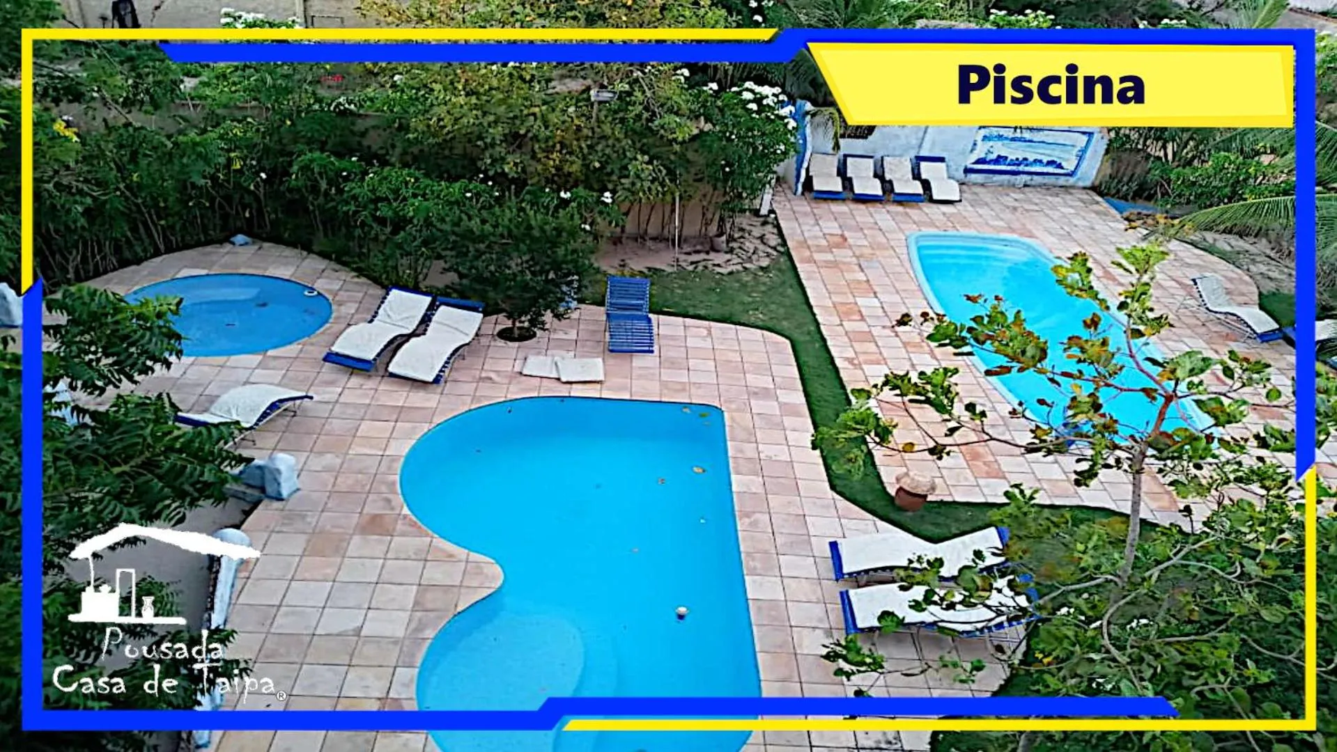 Pool view in Pousada Casa de Taipa
