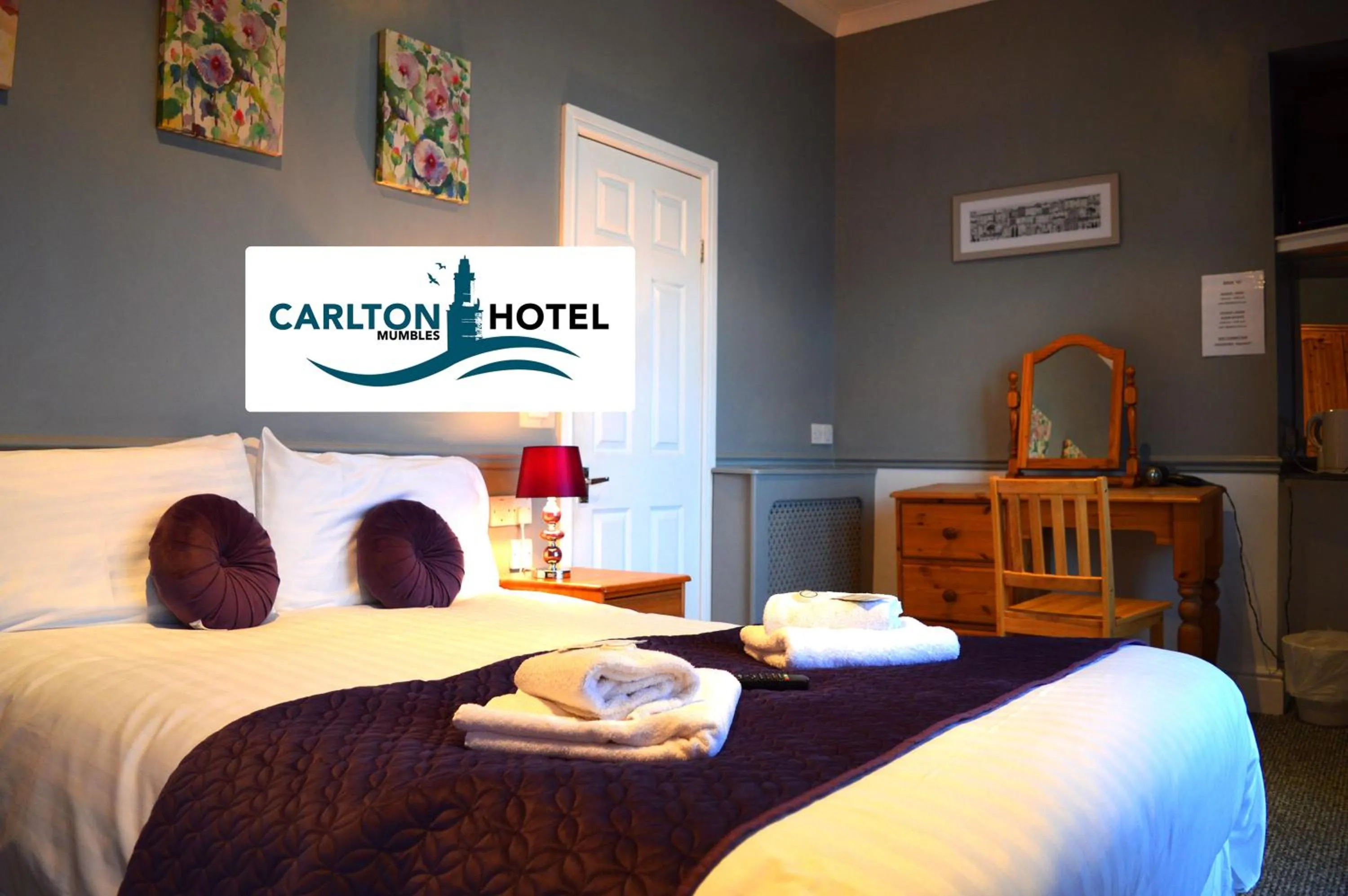 Bed in The Mumbles Carlton Hotel