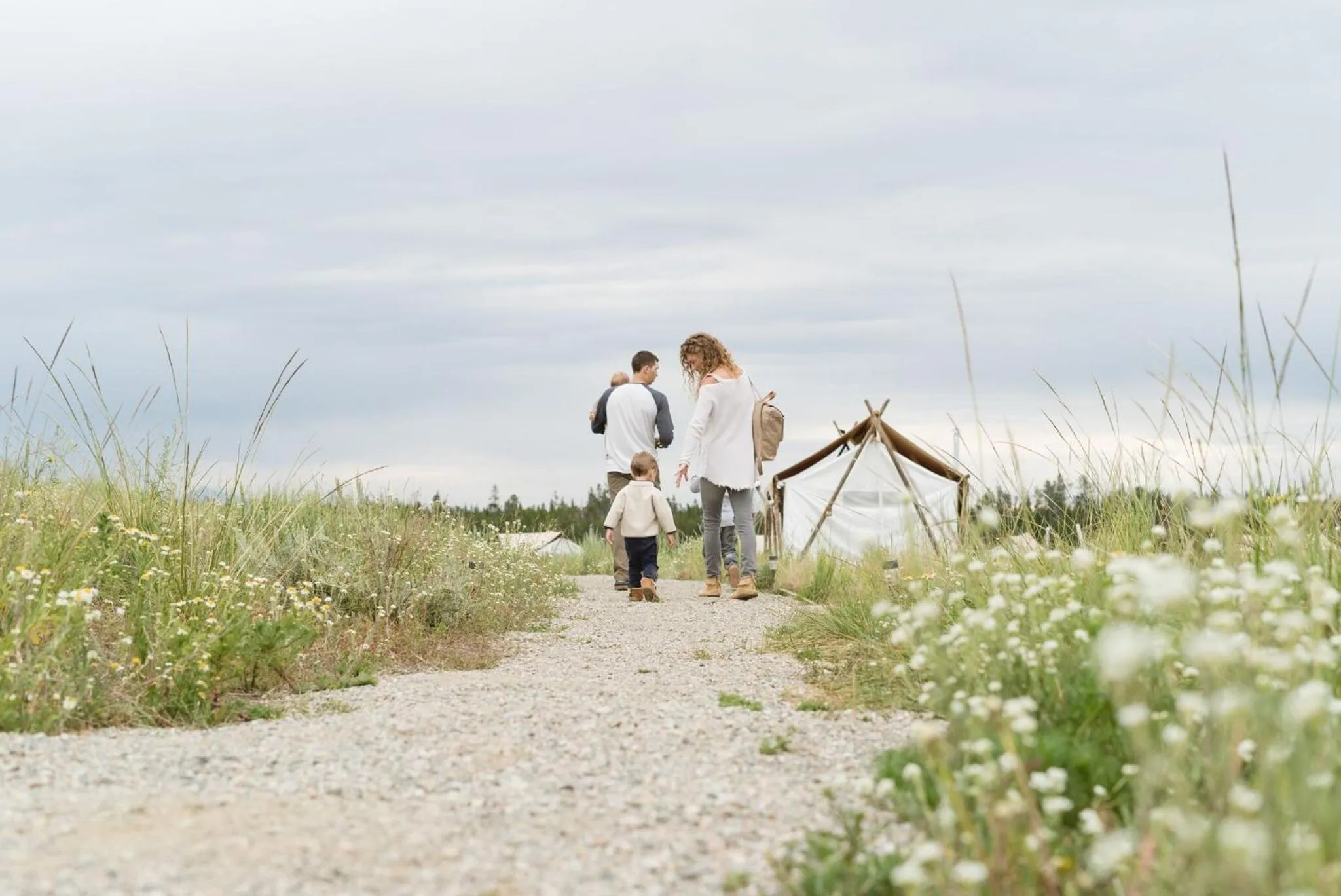 Family in Under Canvas West Yellowstone