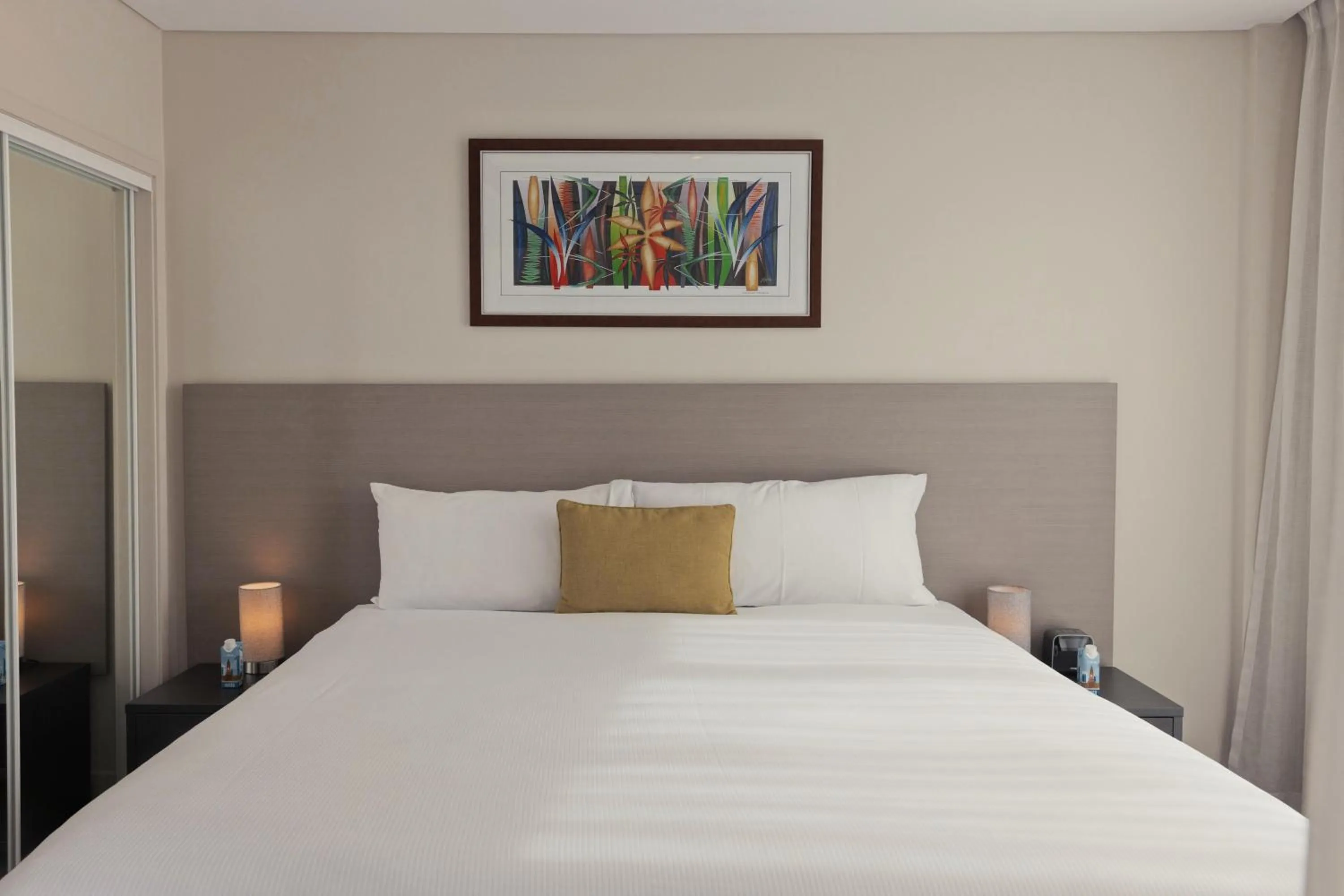 Bed in The Point Brisbane Hotel