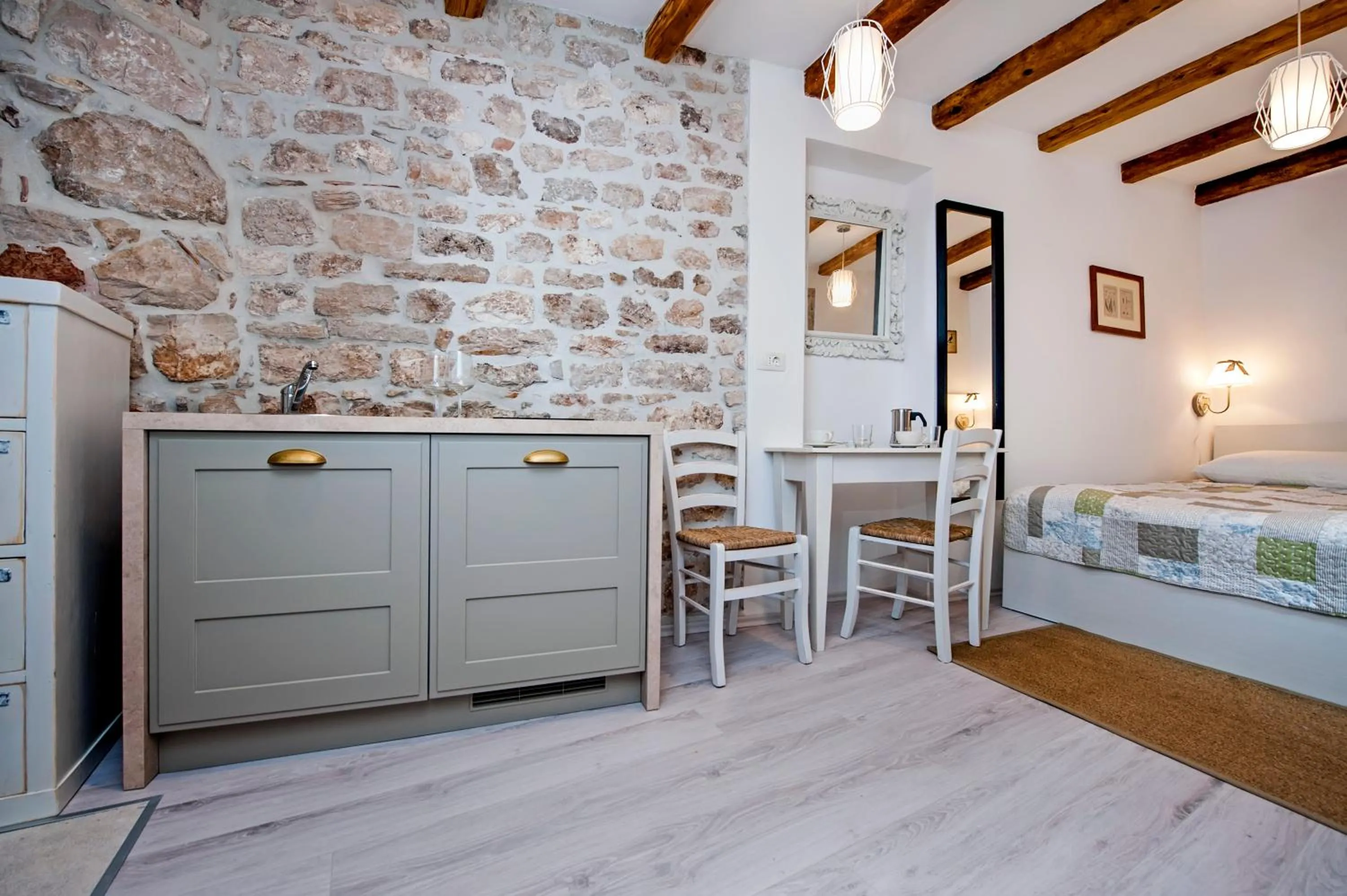 Kitchen or kitchenette, Bed in Apartment and Studio CA’ 3 VIE