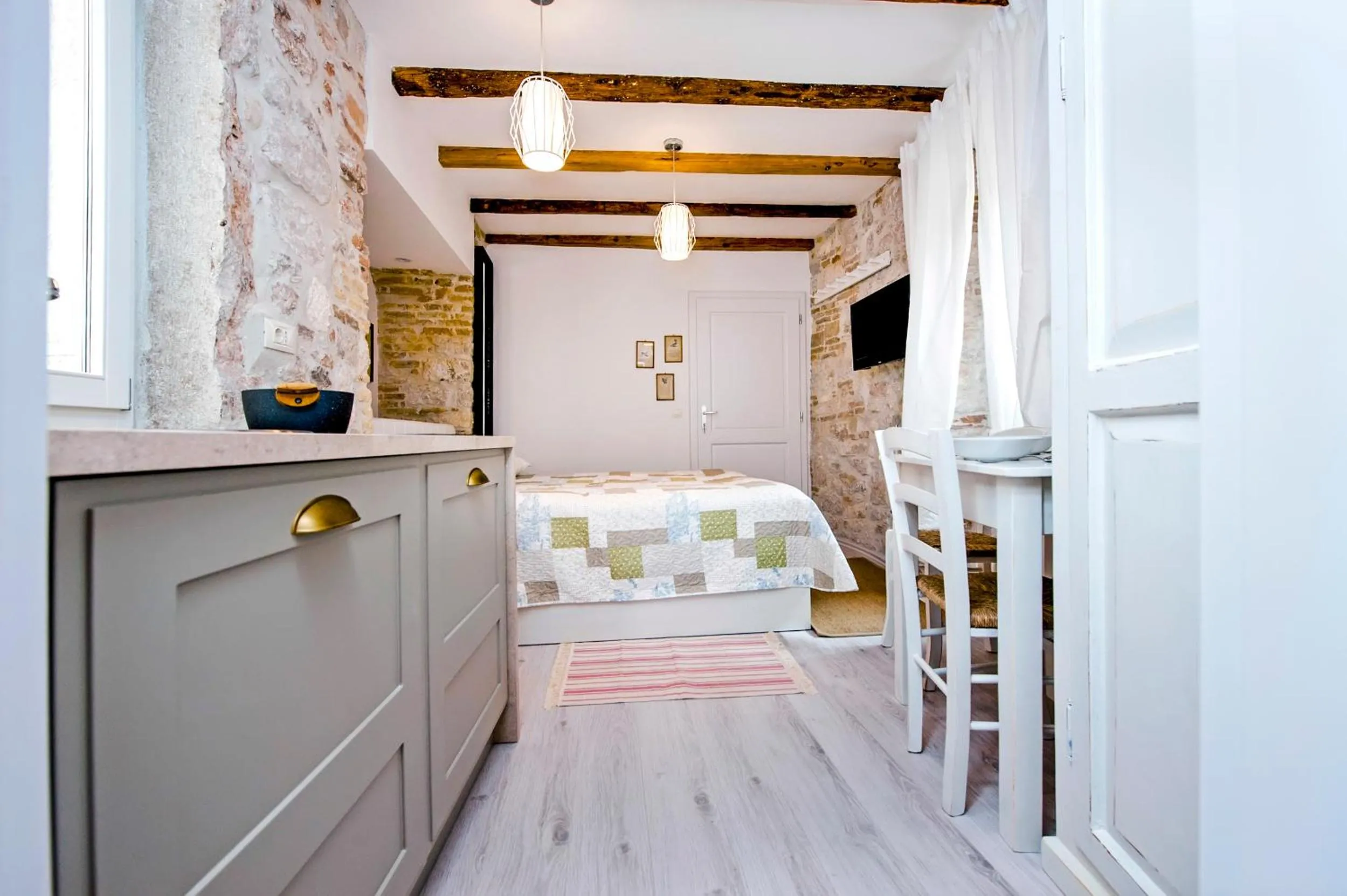 Kitchen or kitchenette, Bed in Apartment and Studio CA’ 3 VIE