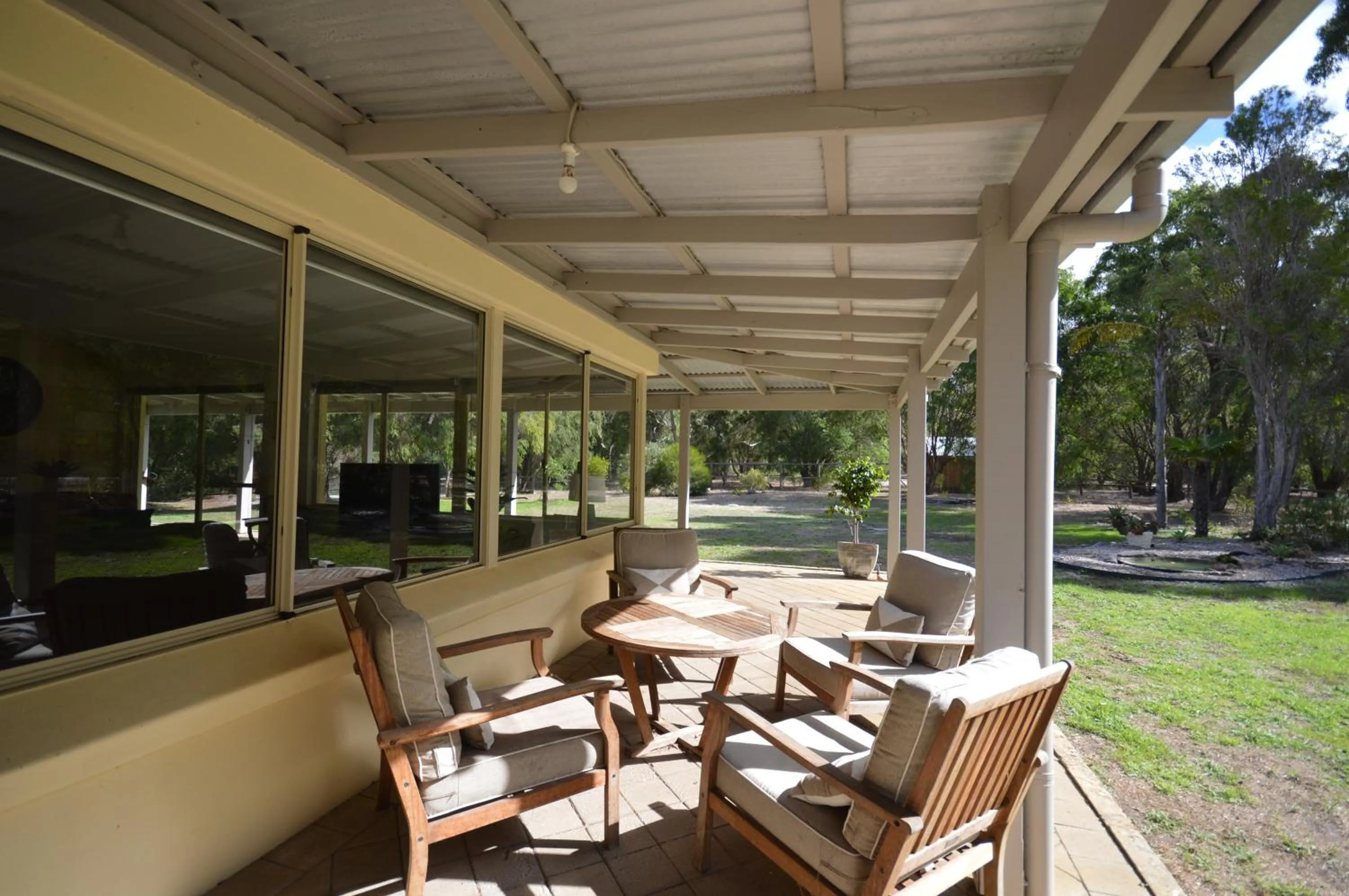 Seating area in Acacia Chalets Margaret River
