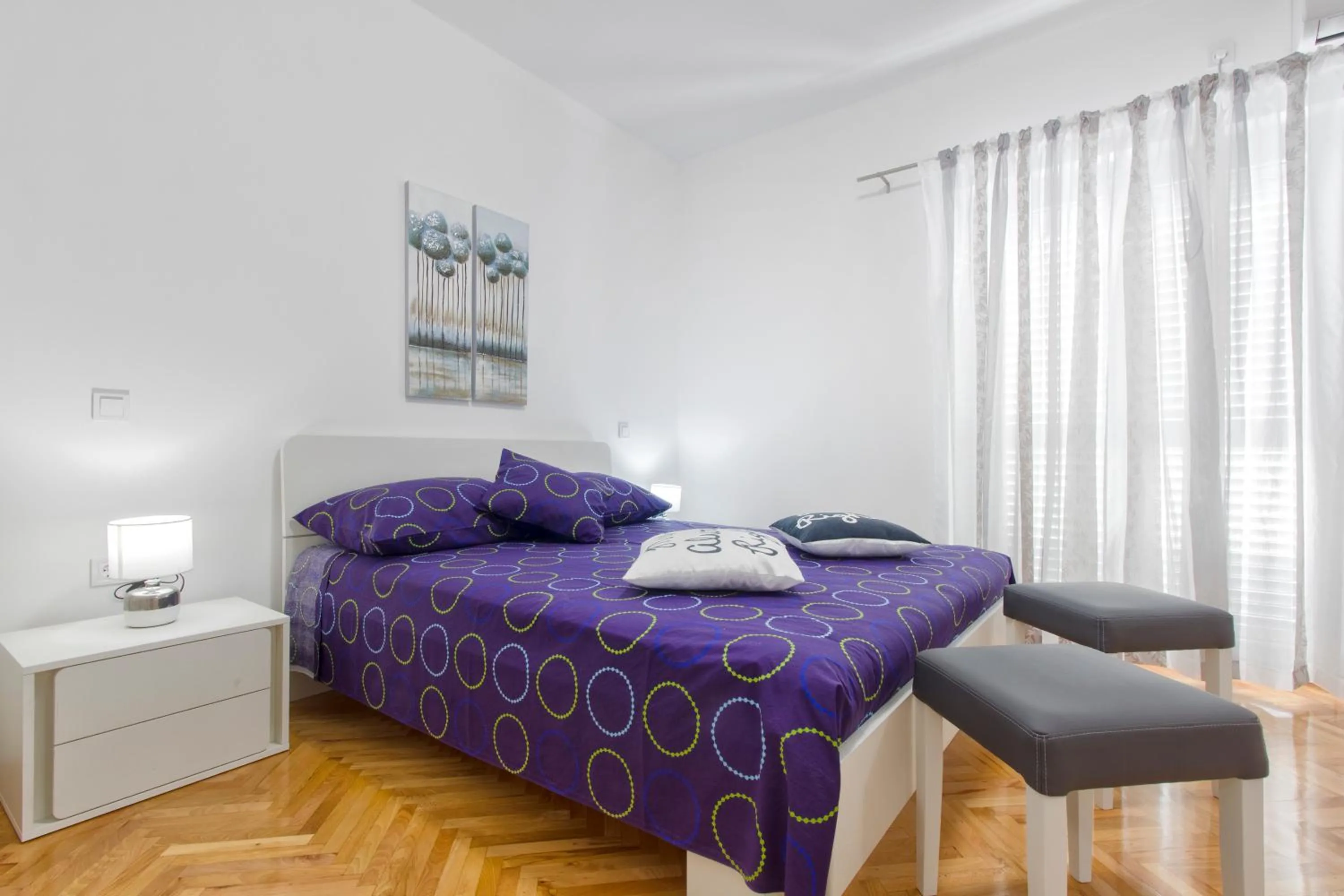 Bathroom, Bed in Villa Milena