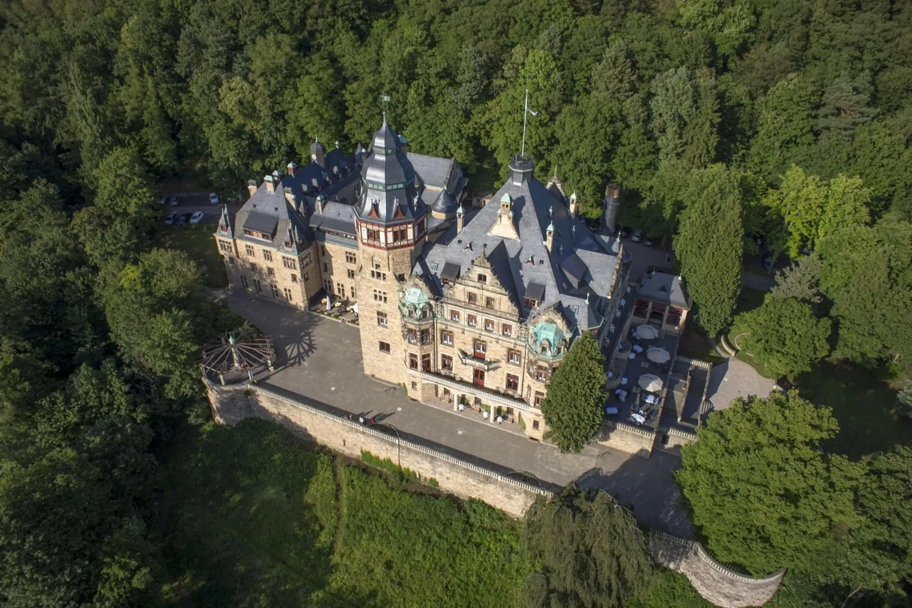 Day, Bird's-eye View in Schloss Hotel Wolfsbrunnen