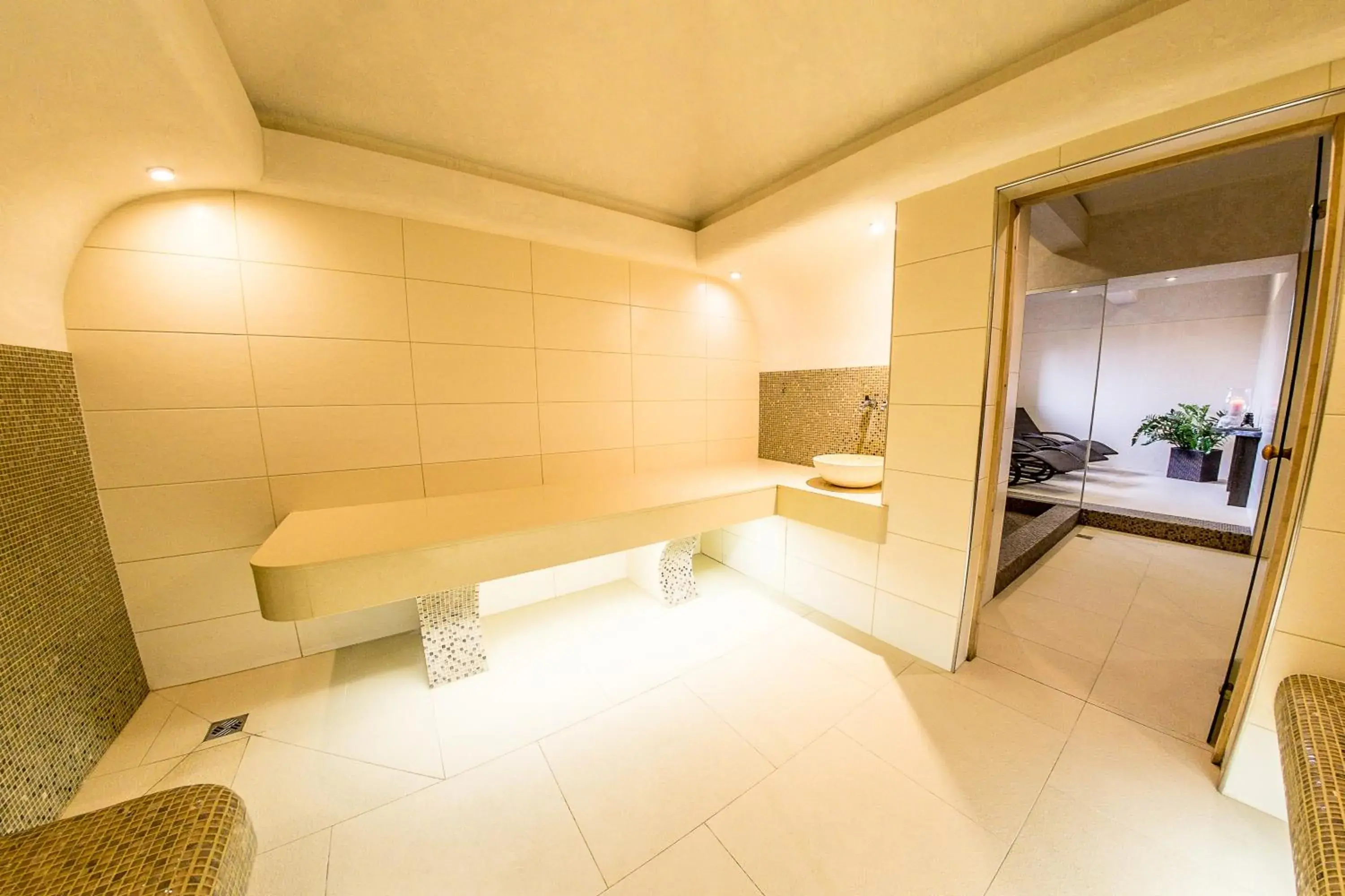 Steam room, Bathroom in Schloss Hotel Wolfsbrunnen