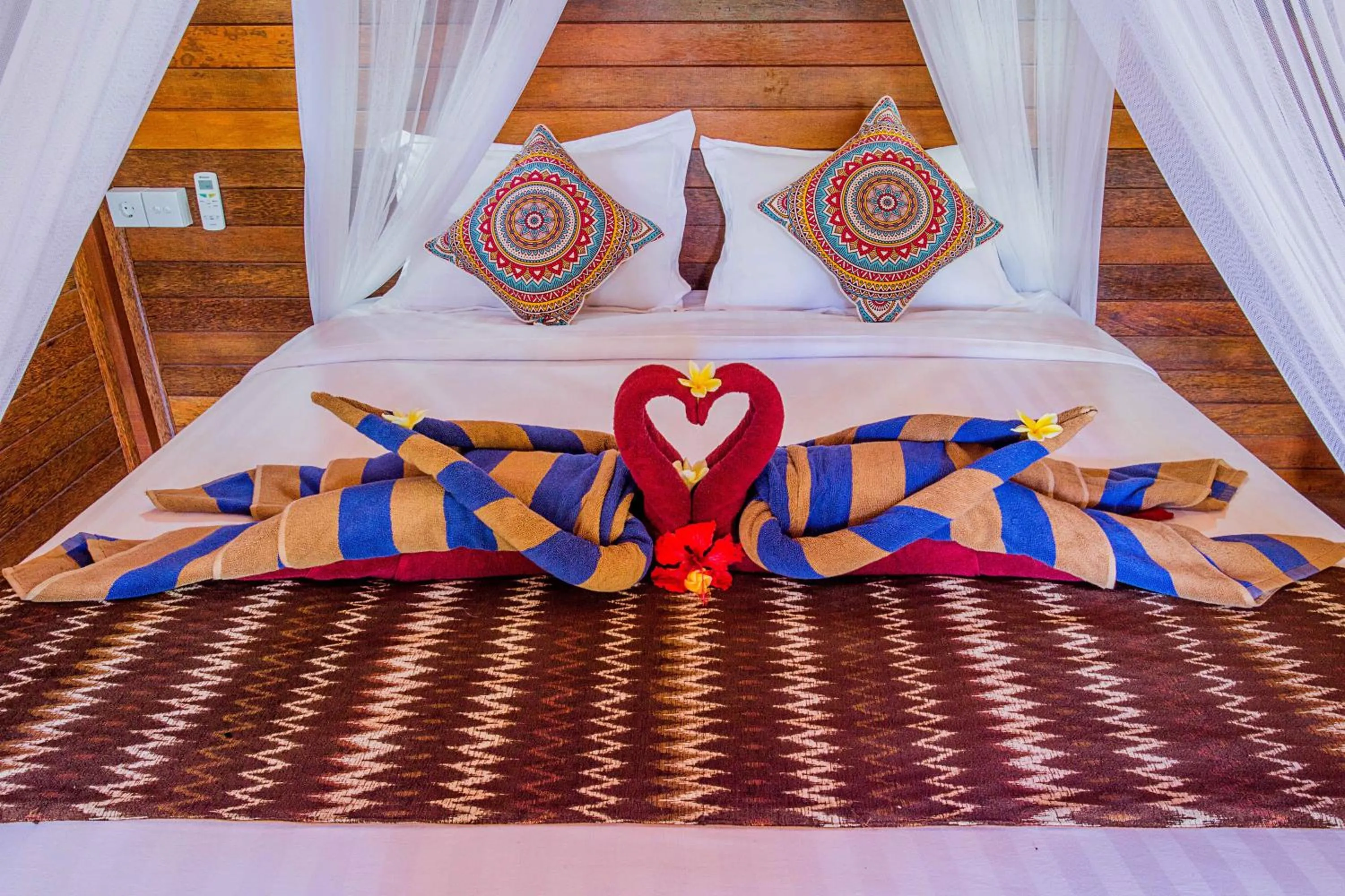 Bed in Sea Bridge Villa Ceningan