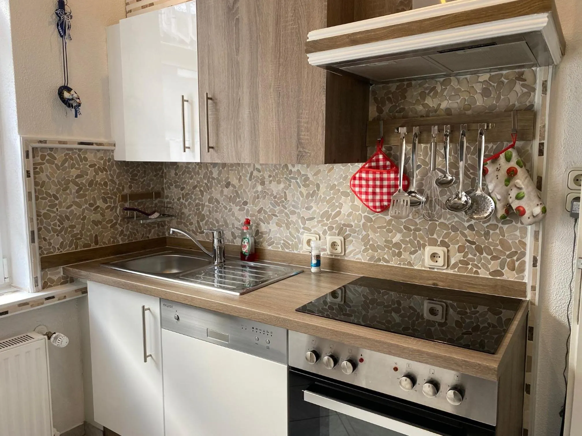 Kitchen or kitchenette in Macke`s Ferienwohnungen