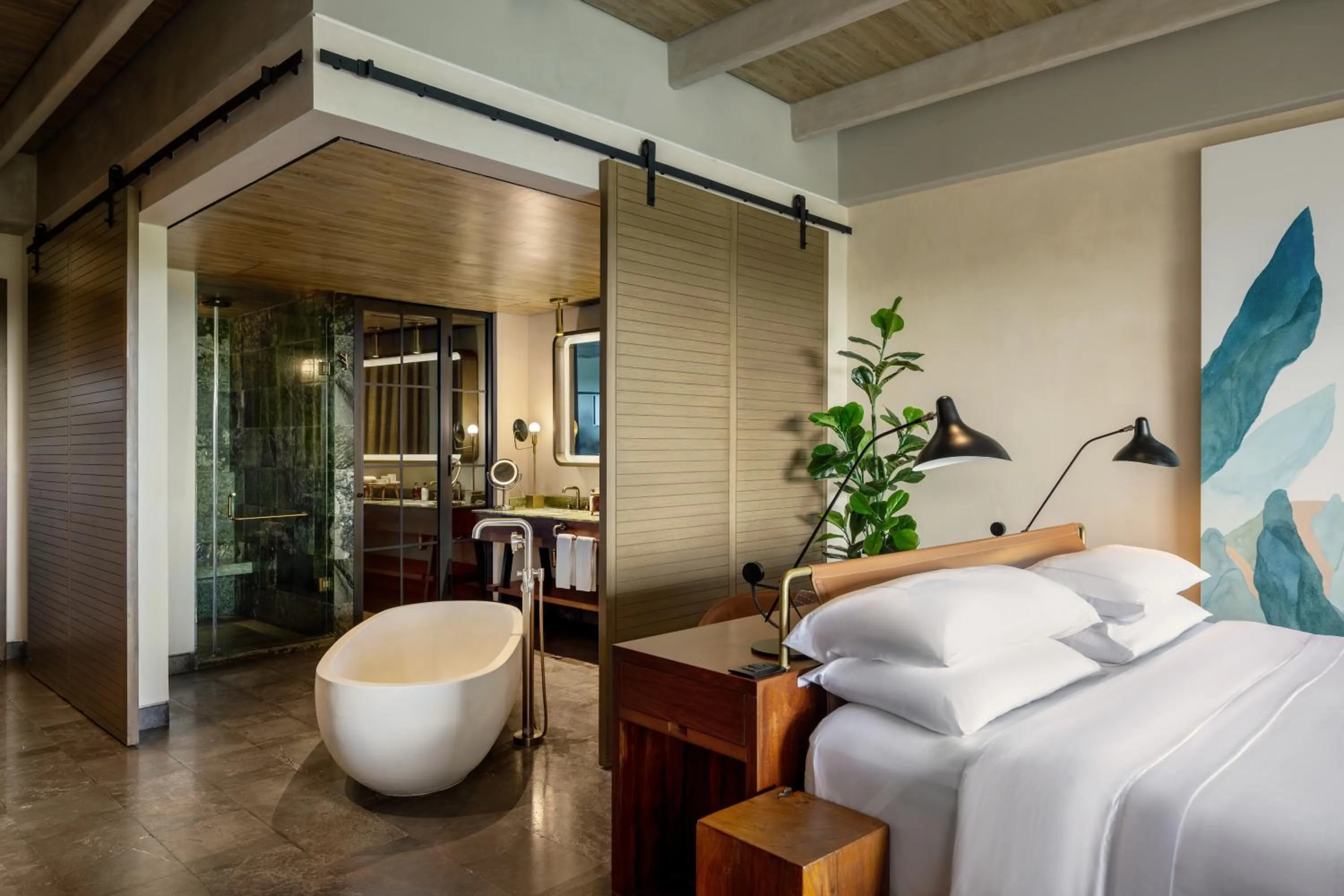 Shower, Bed in Atelier Playa Mujeres- Adults Only - All Inclusive Resort