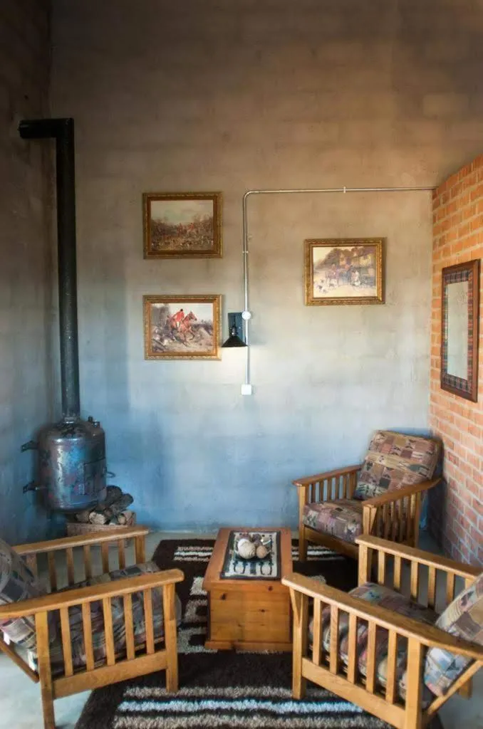 Seating area in The little Club Getaway at The Hay Barn