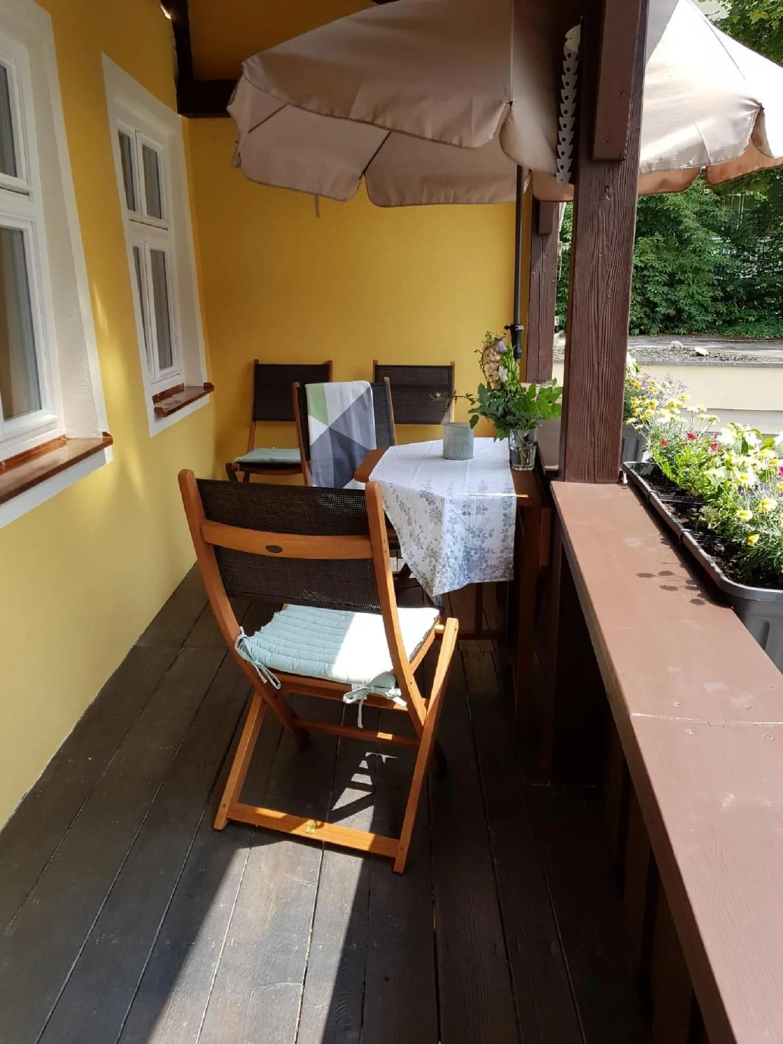 Balcony/Terrace in Lindes Ferienwohnung