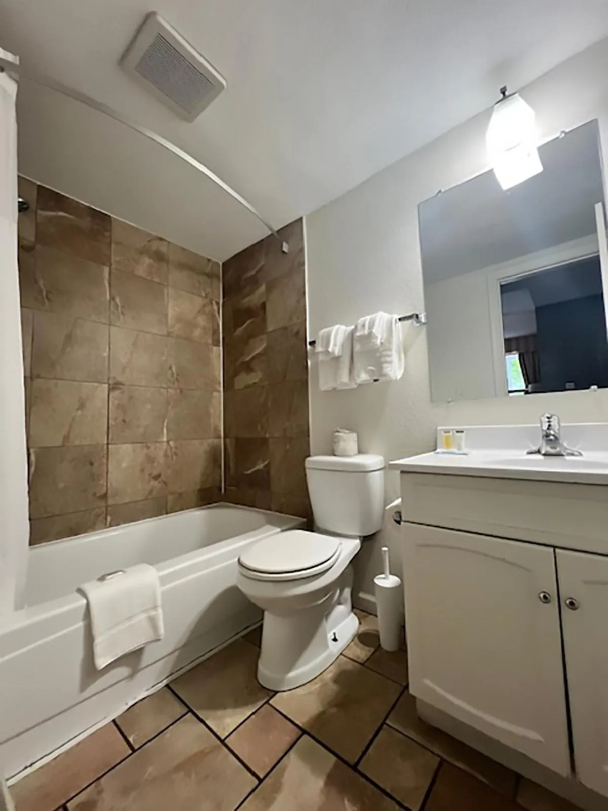 Bathroom in Travelodge by Wyndham Traverse City MI