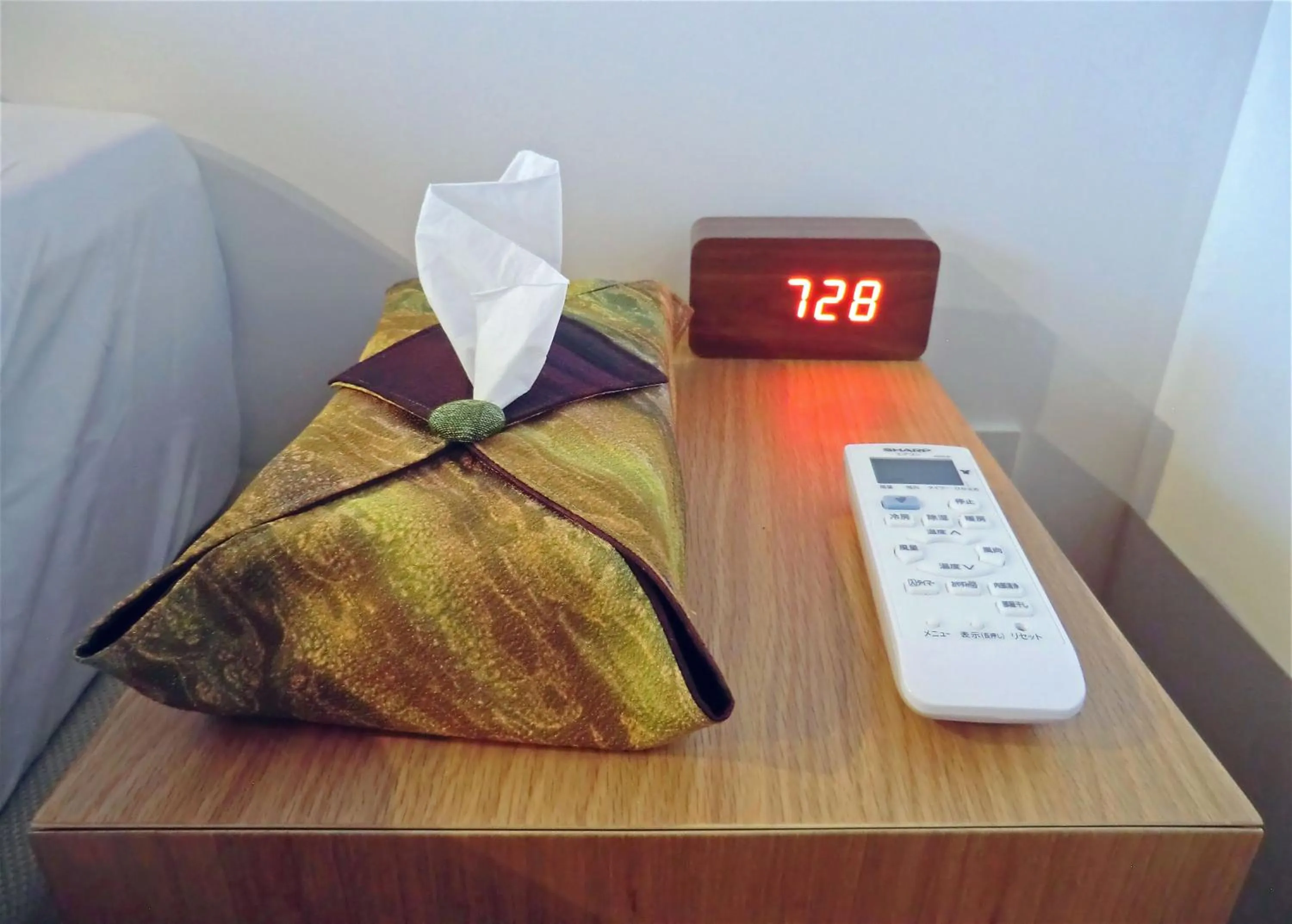 Decorative detail, Bed in Machiya Hotel YANAGI