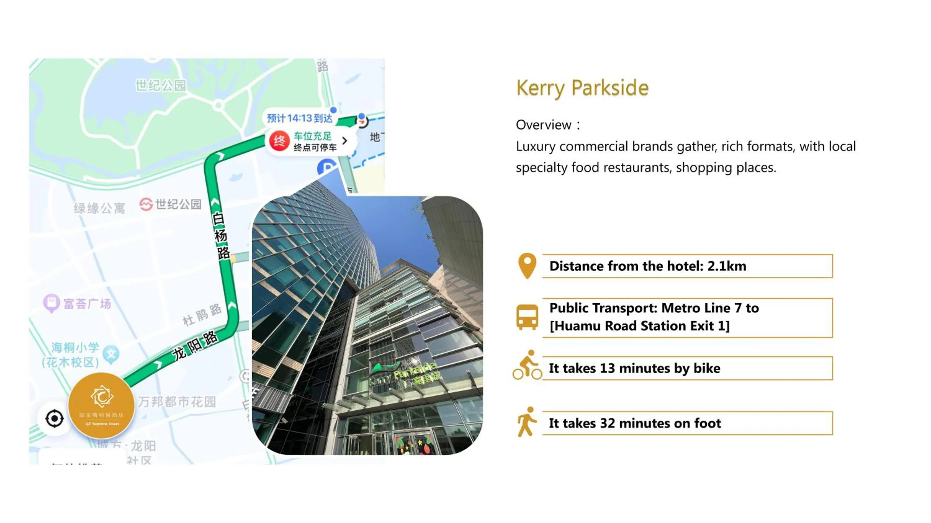 Text overlay in LJZ Supreme Tower Hotel