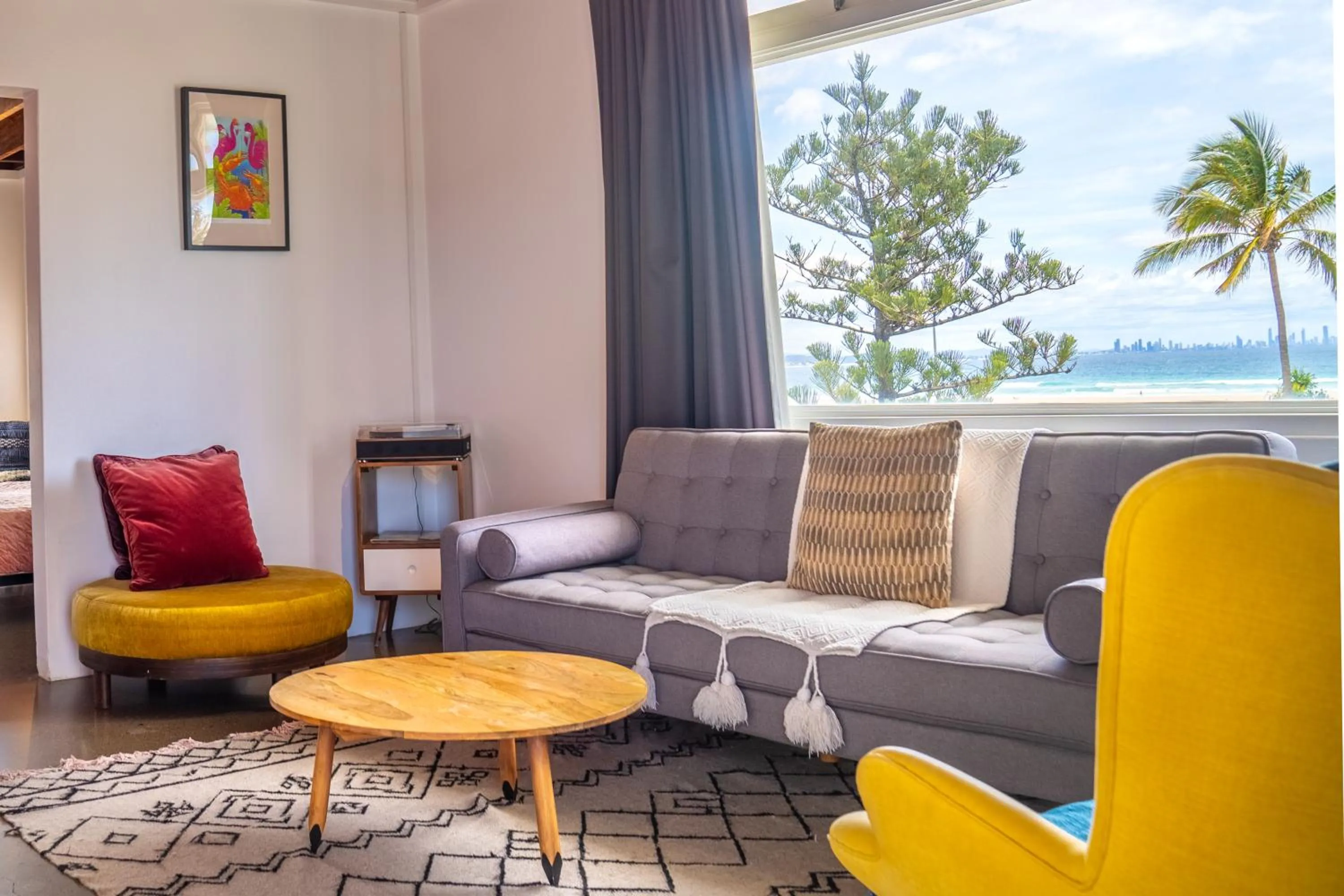 Living room in The Pink Hotel Coolangatta