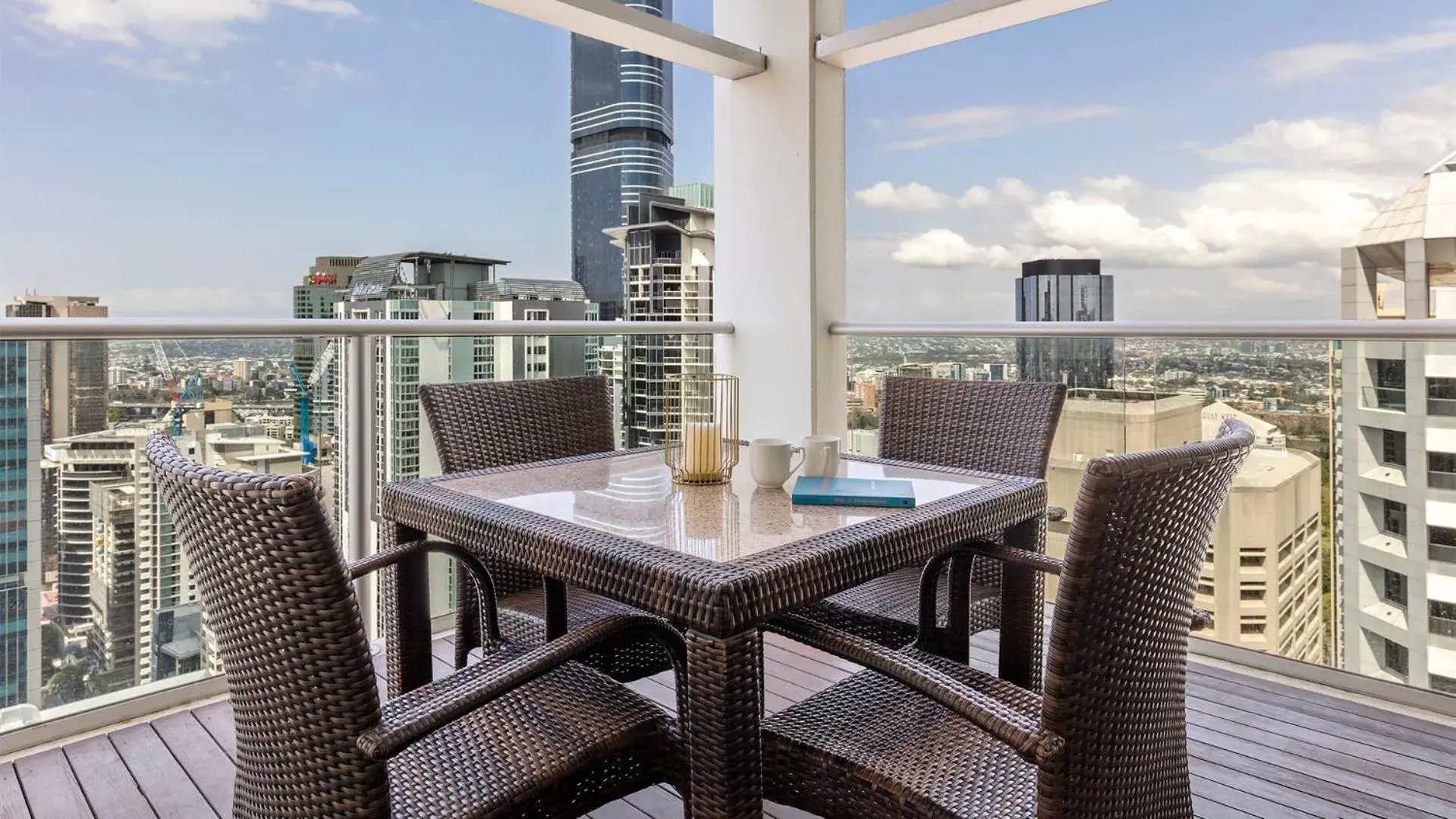 Balcony/Terrace in Oaks Brisbane Casino Tower Suites Balcony/Terrace in Oaks Brisbane Casino Tower Suites