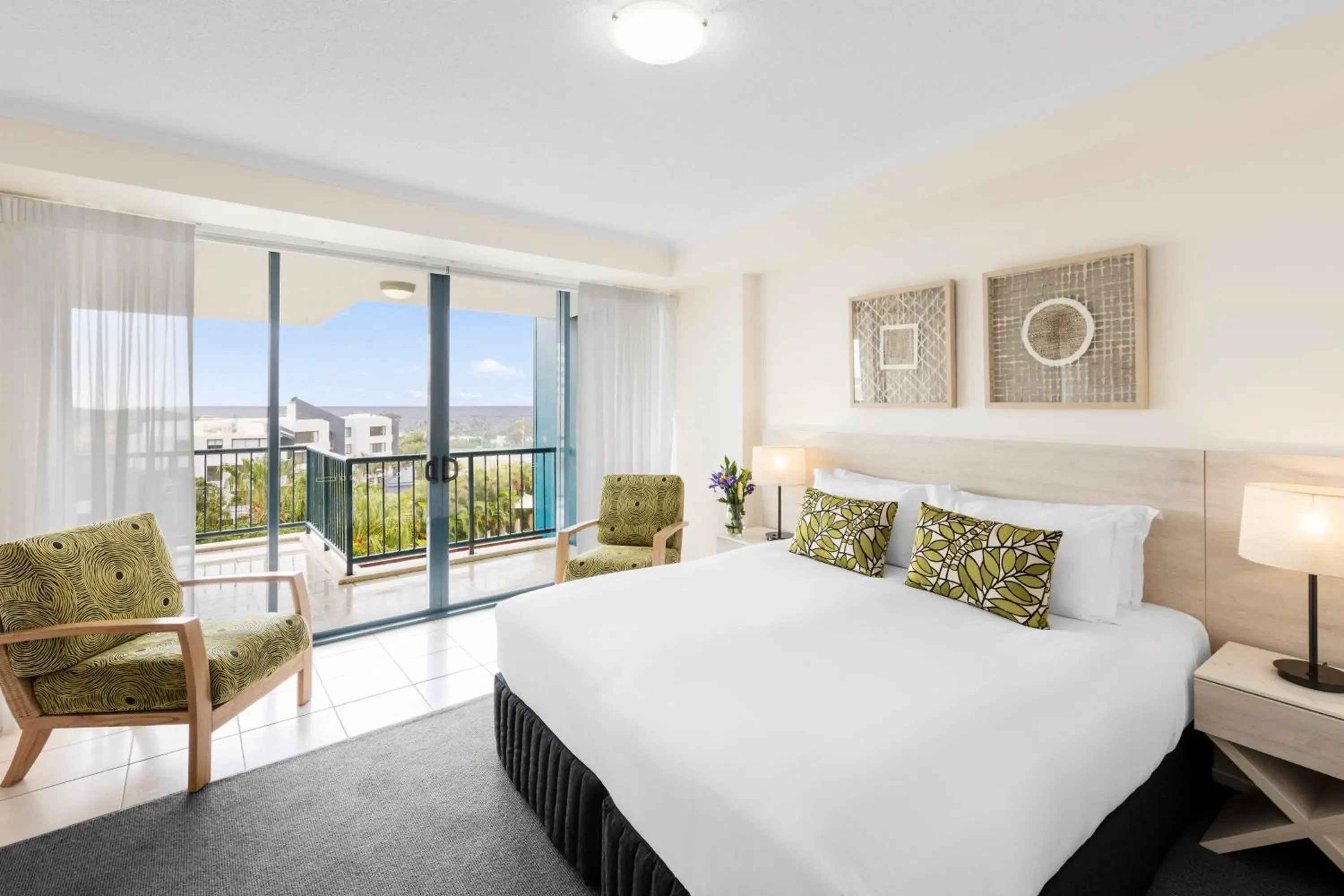 Seating area, Bed in Oaks Sunshine Coast Seaforth Resort Seating area, Bed in Oaks Sunshine Coast Seaforth Resort