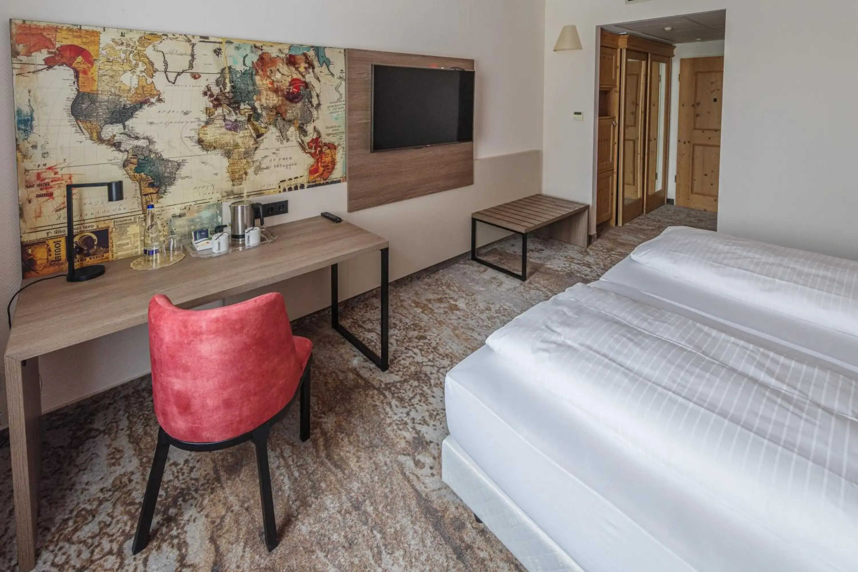 TV and multimedia, Bed in Atomis Hotel Munich Airport by Mercure TV and multimedia, Bed in Atomis Hotel Munich Airport by Mercure