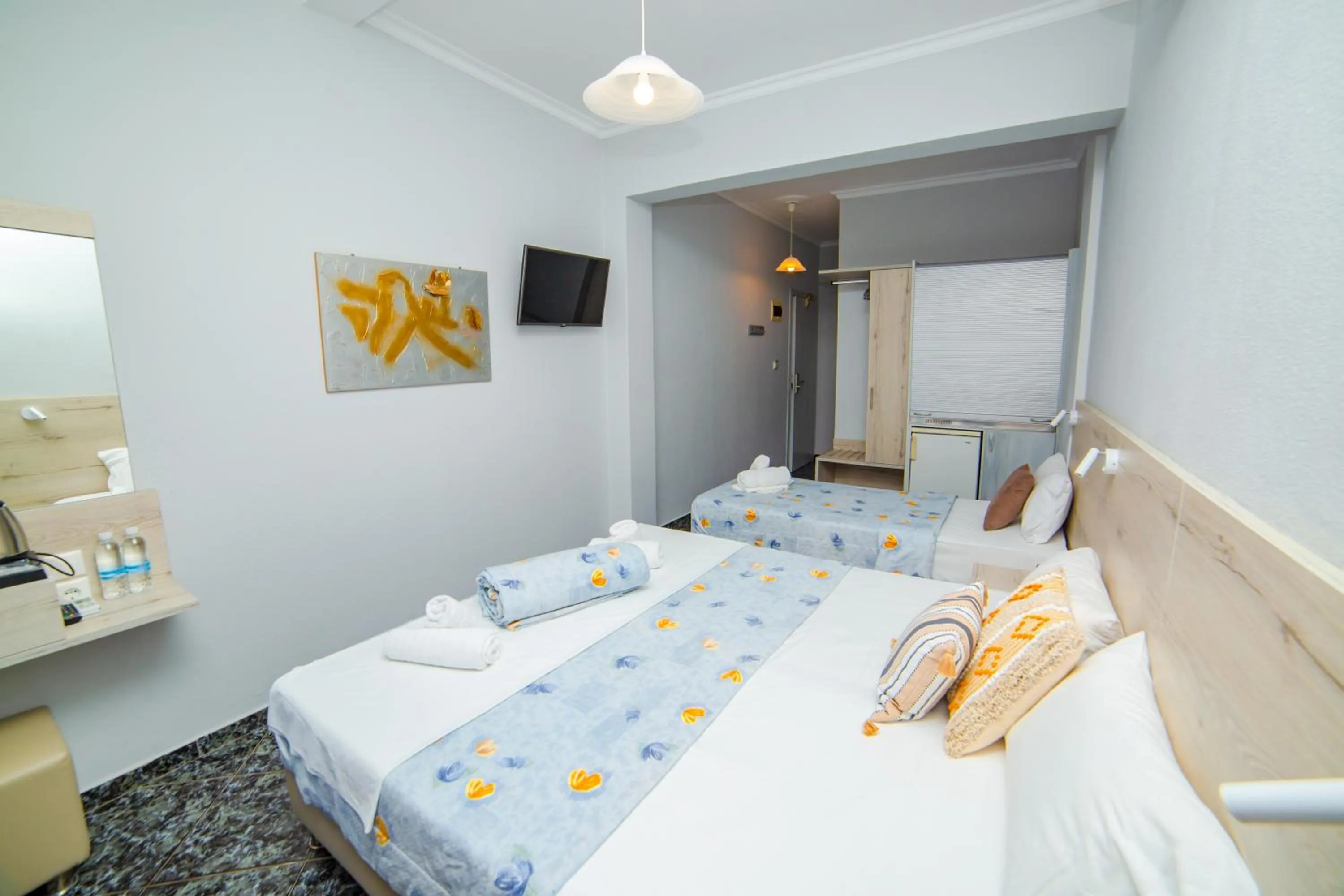 Bed in Hotel Zefyros