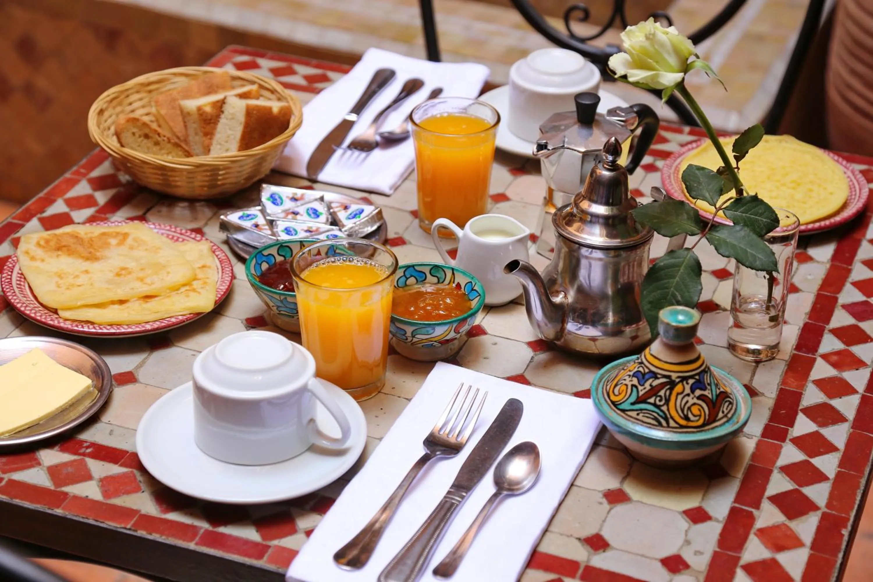 Continental breakfast in Riad Marrakiss