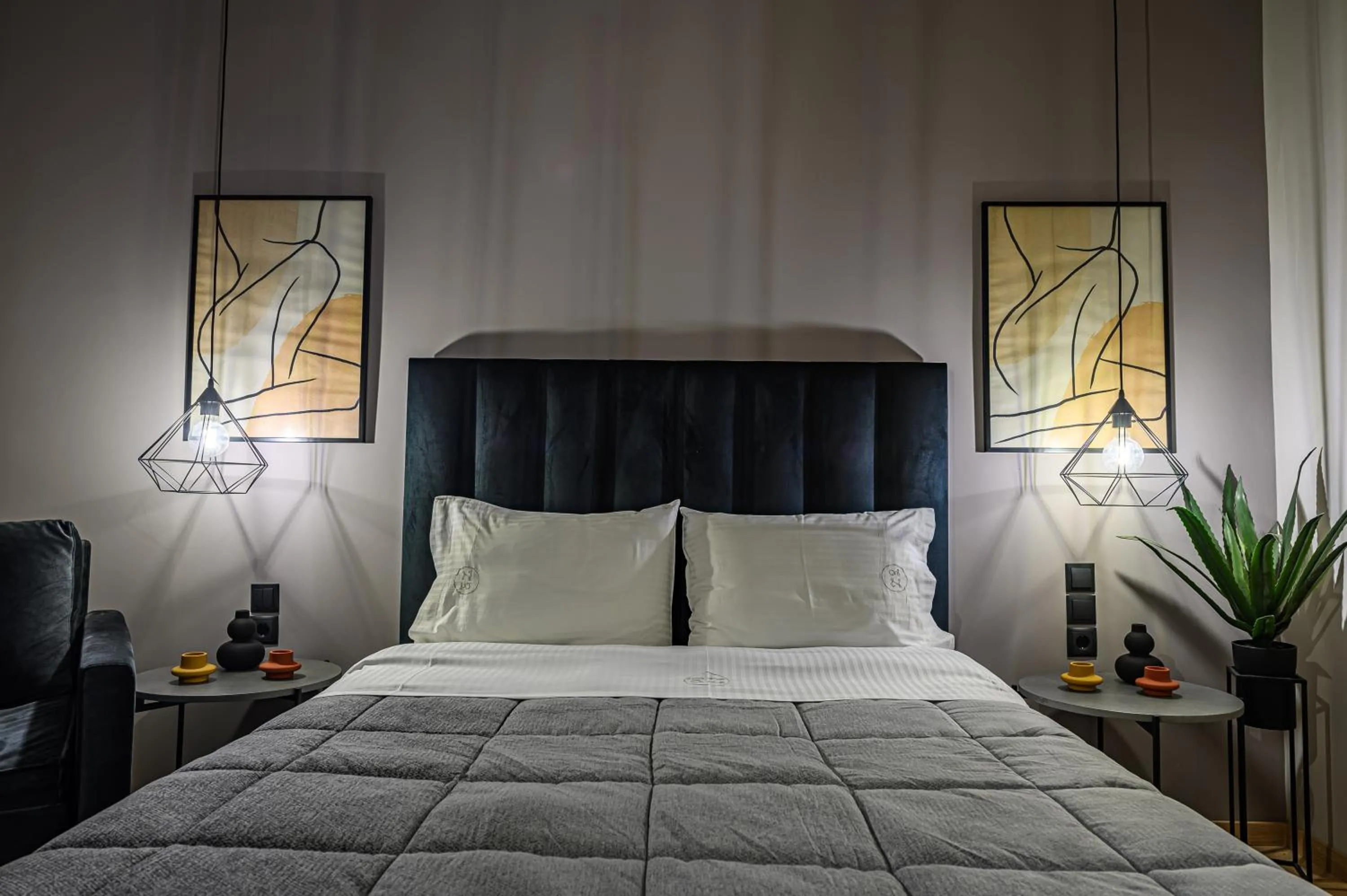Bed in Eleni Zirganou Studios & Apartments