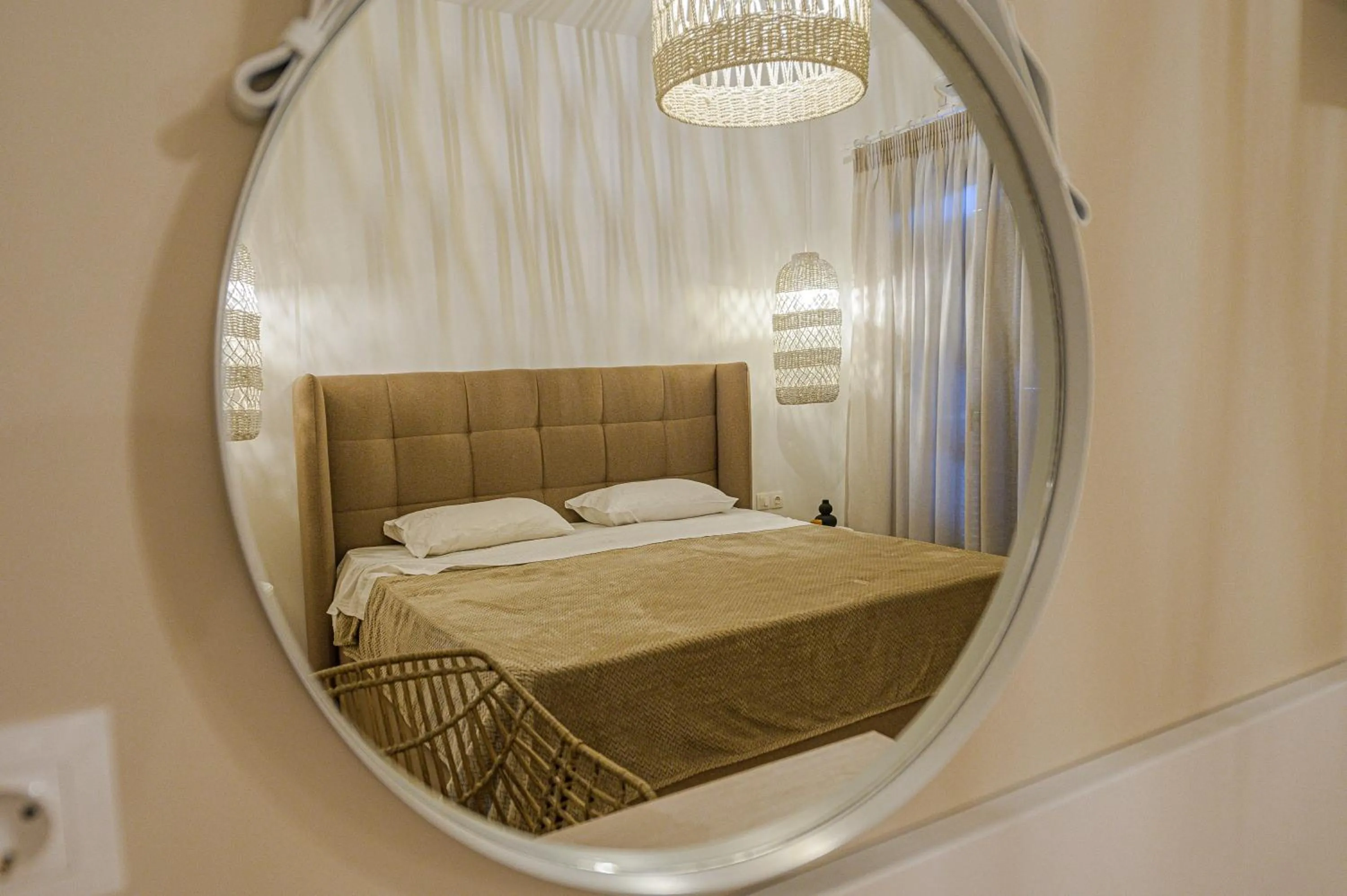 Bed in Eleni Zirganou Studios & Apartments