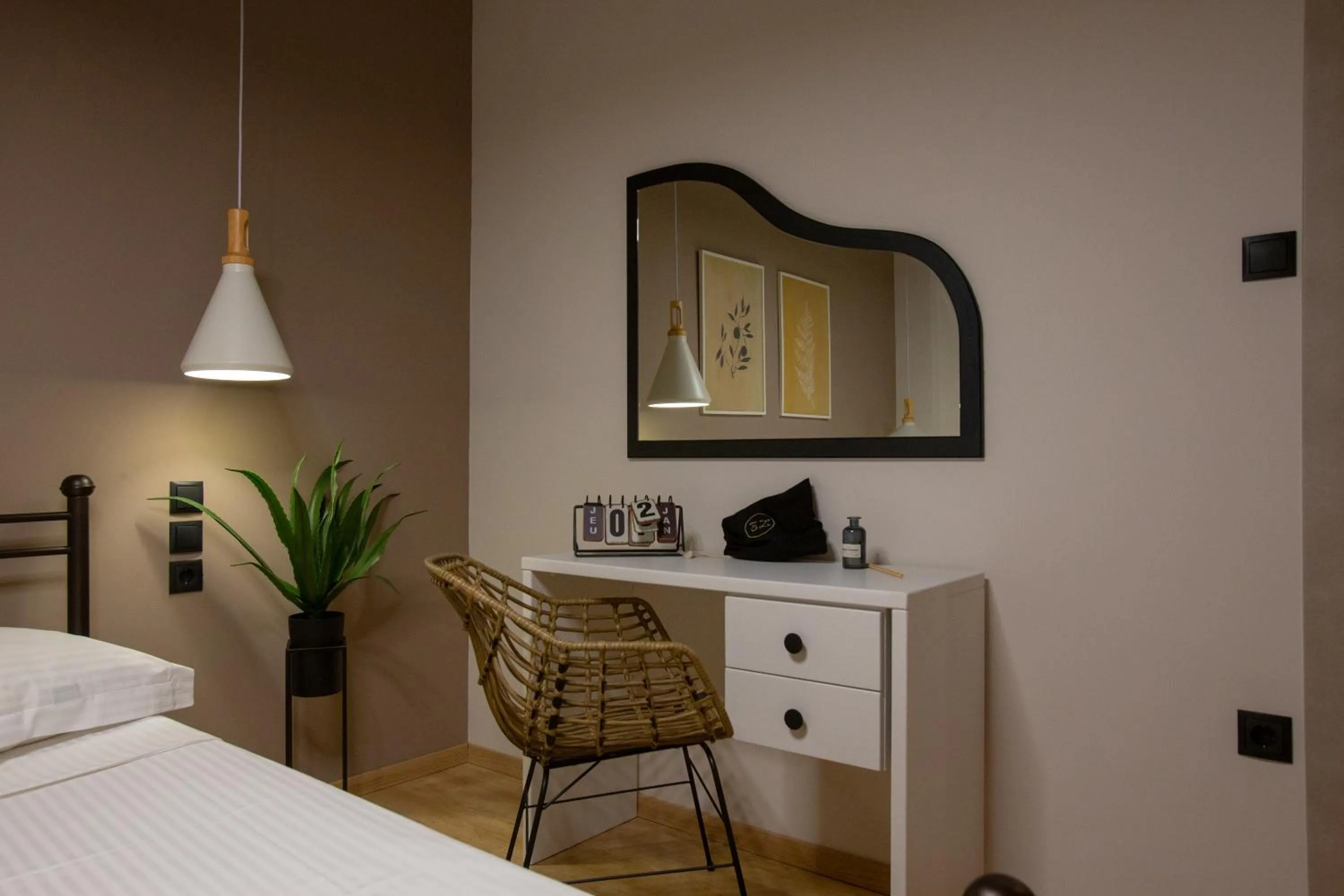 Bed in Eleni Zirganou Studios & Apartments