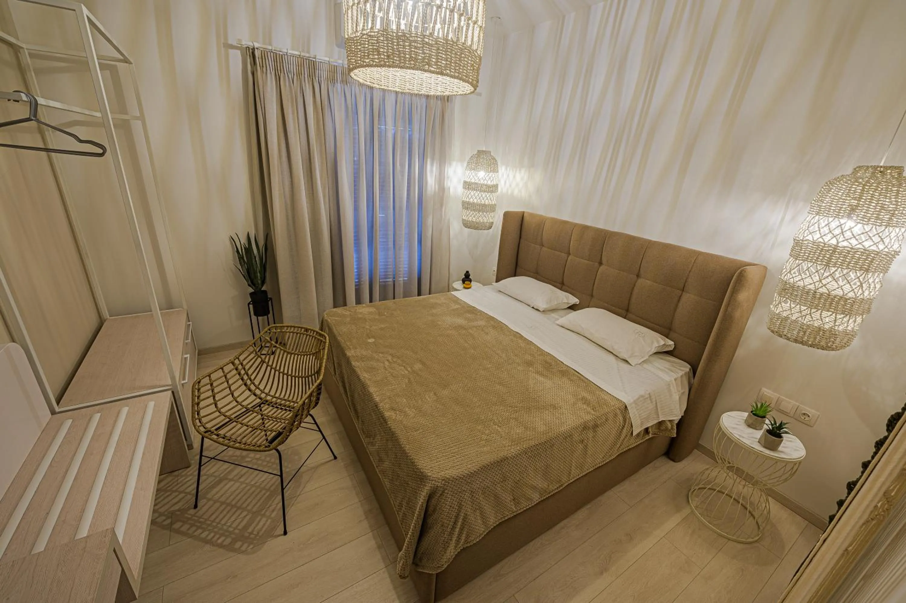 Bed in Eleni Zirganou Studios & Apartments