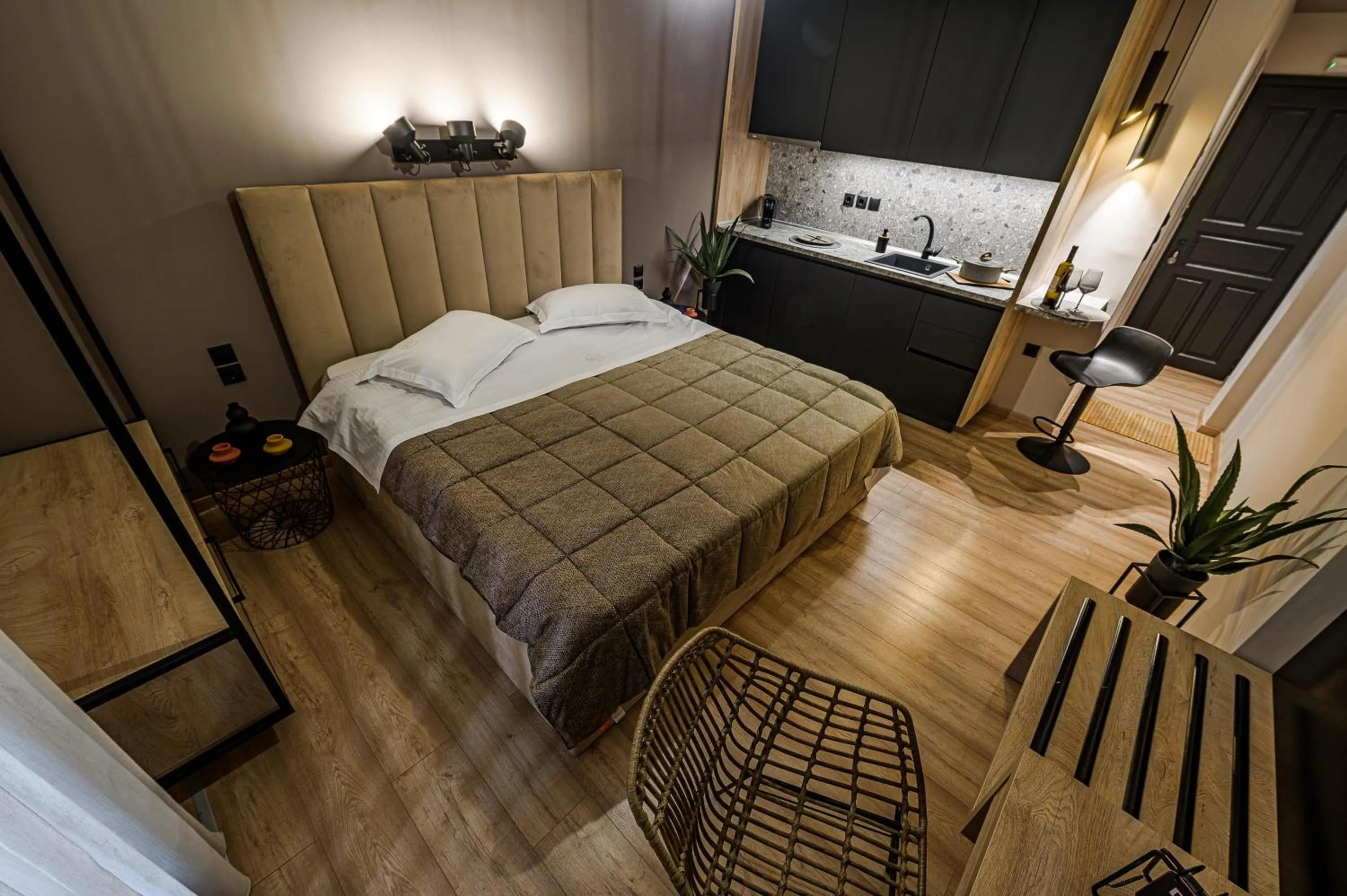 Bed in Eleni Zirganou Studios & Apartments
