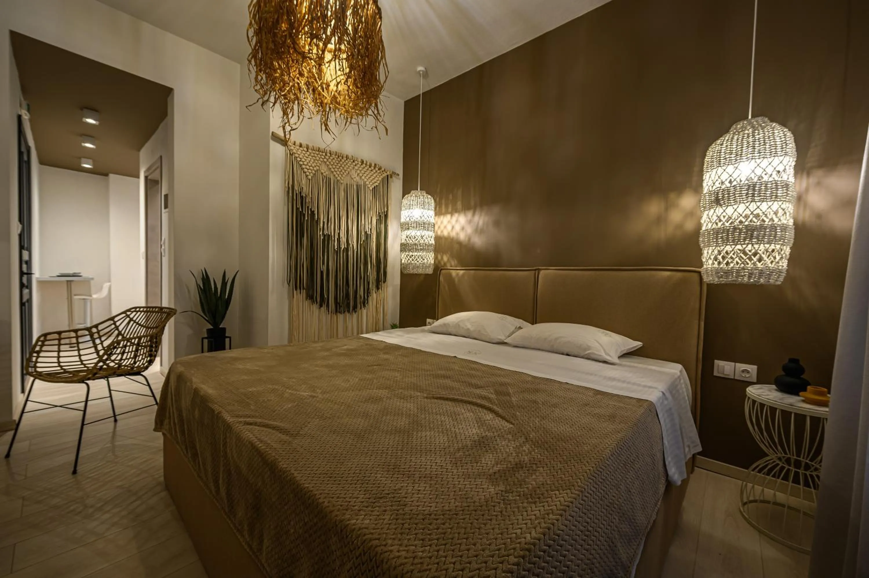 Bed in Eleni Zirganou Studios & Apartments