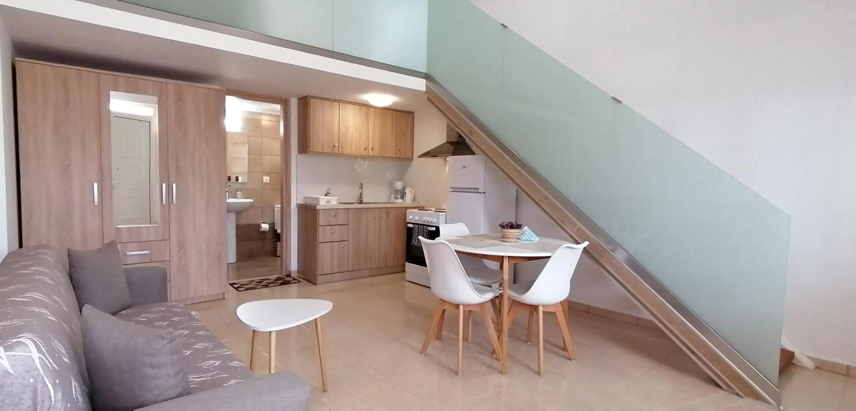 Kitchen or kitchenette in Argiri Apartments & Suites