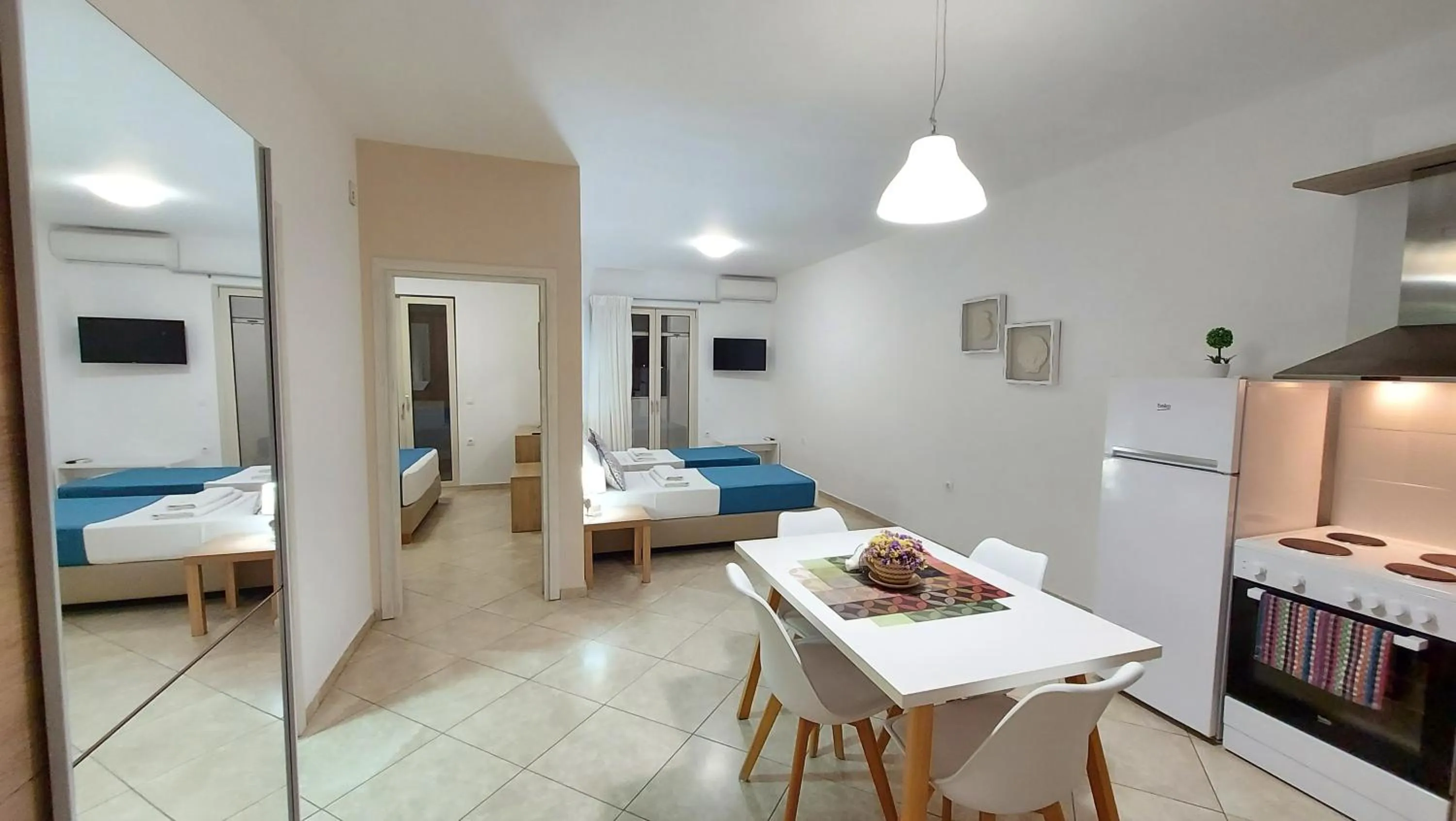 Bed in Argiri Apartments & Suites