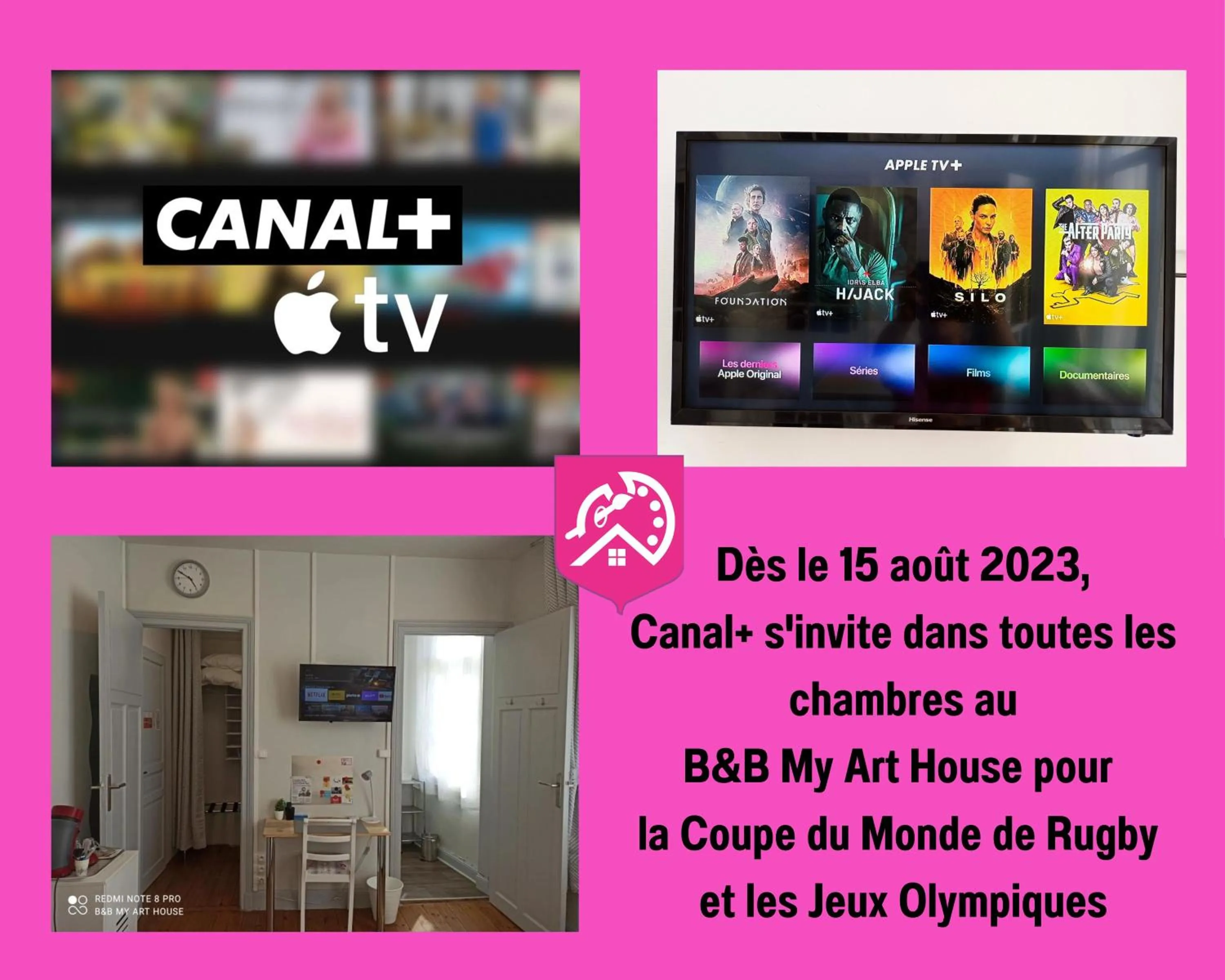 Communal lounge/ TV room in B&B My Art House (Douai Centre)