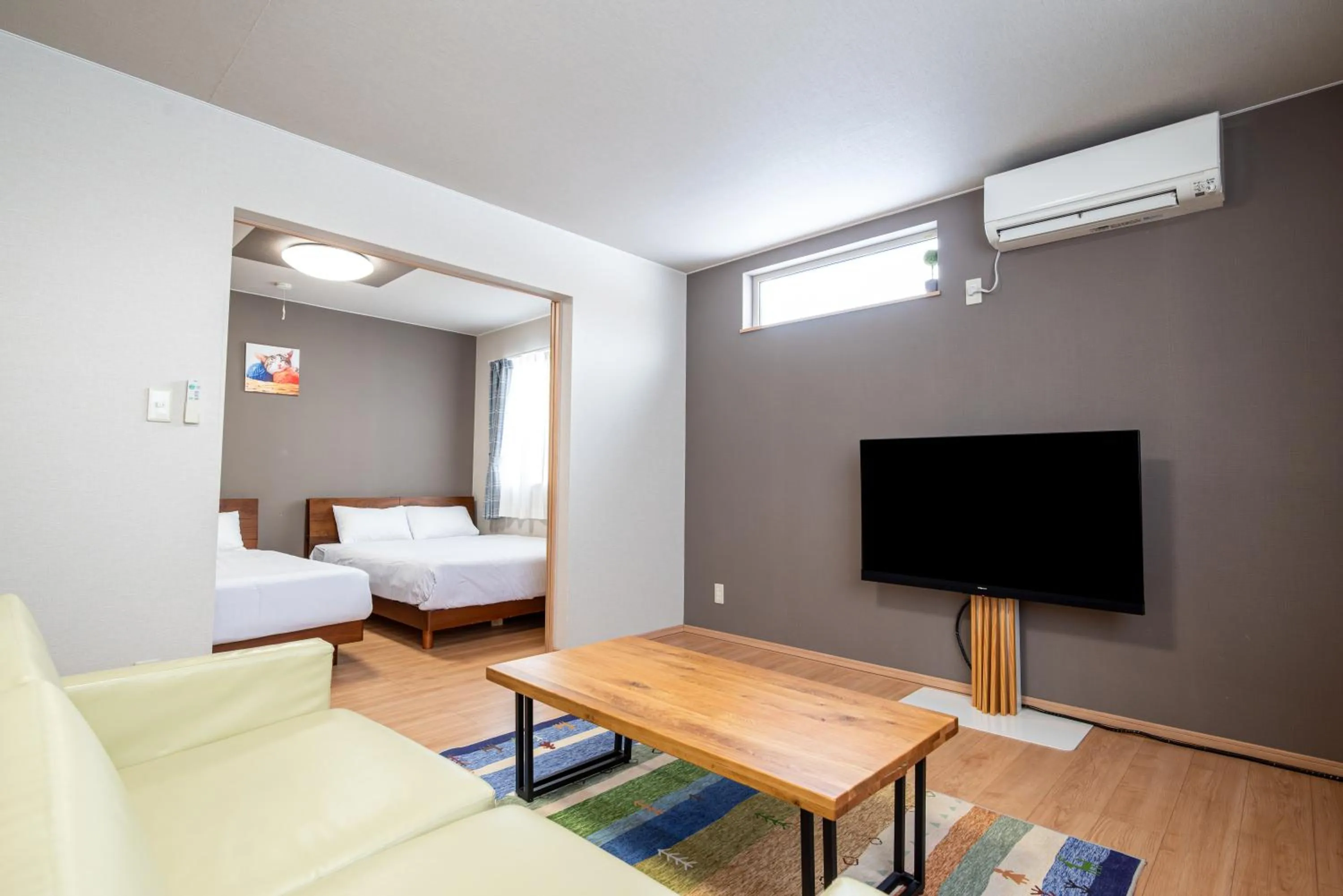 Living room, Bed in Stay In Biei