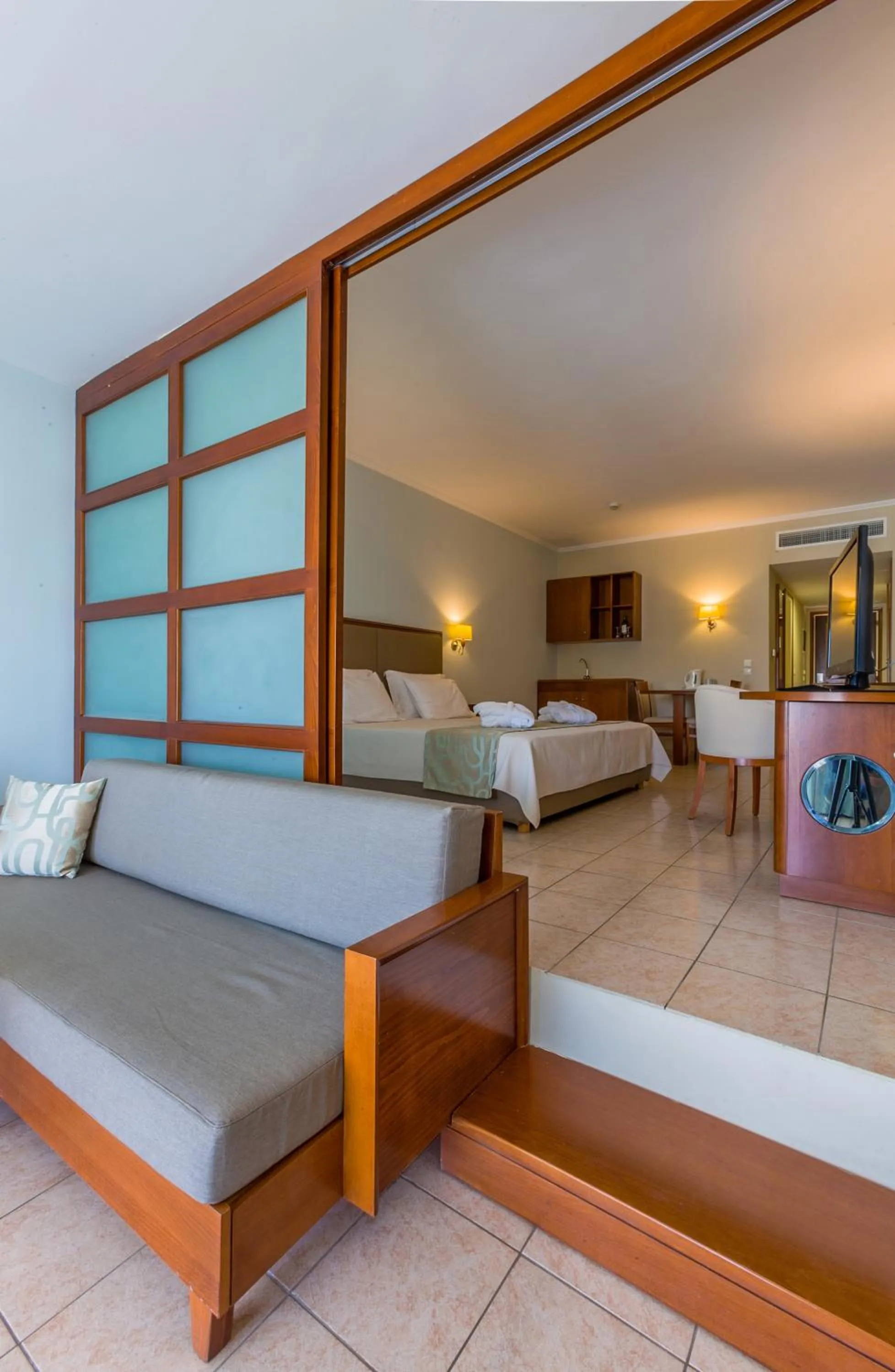 Bed in Kipriotis Maris Suites