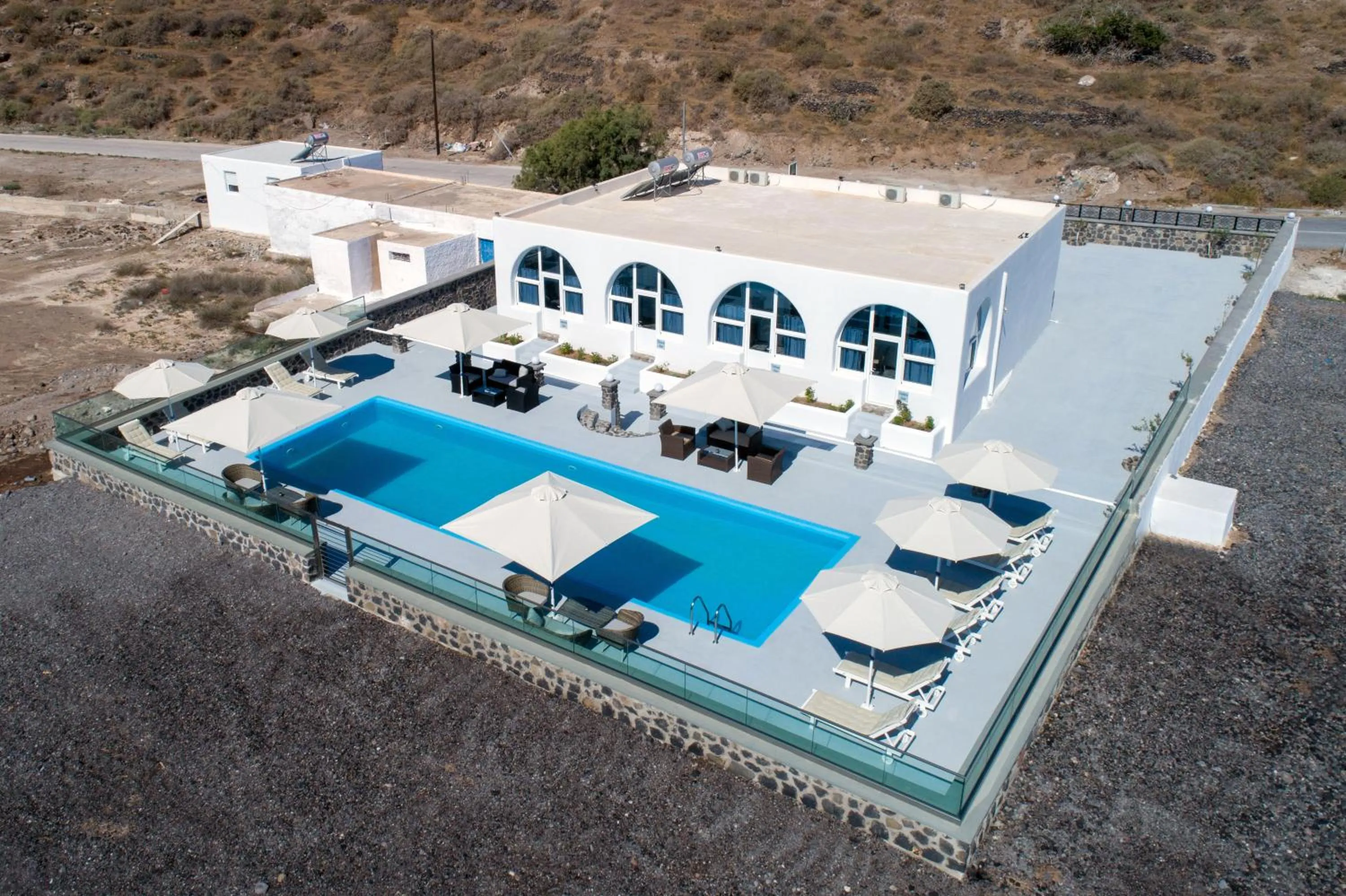 Pool view in Thirassia Paradise Suites
