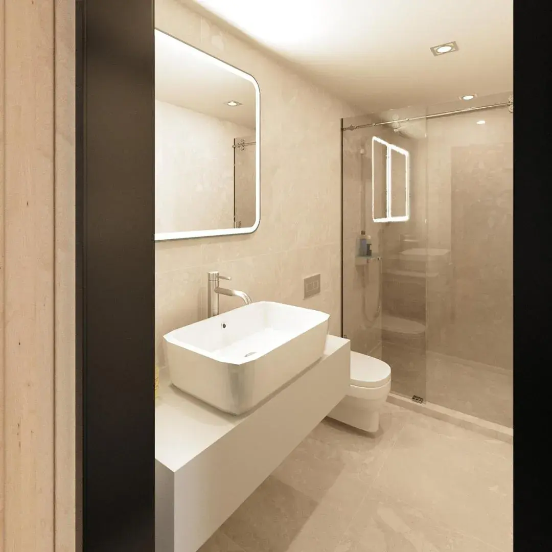 Bathroom in Daphnis Hotel Bathroom in Daphnis Hotel