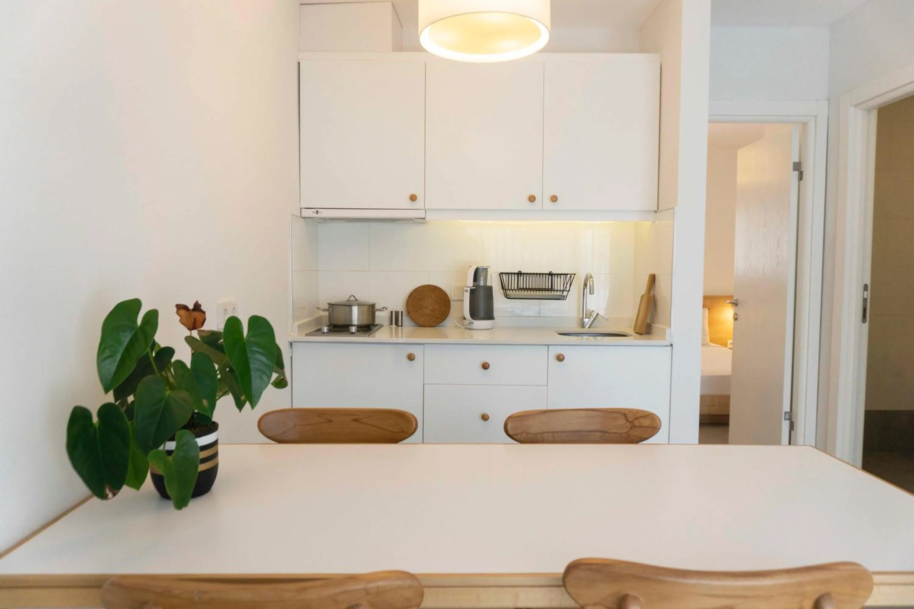 Kitchen or kitchenette in Daphnis Hotel