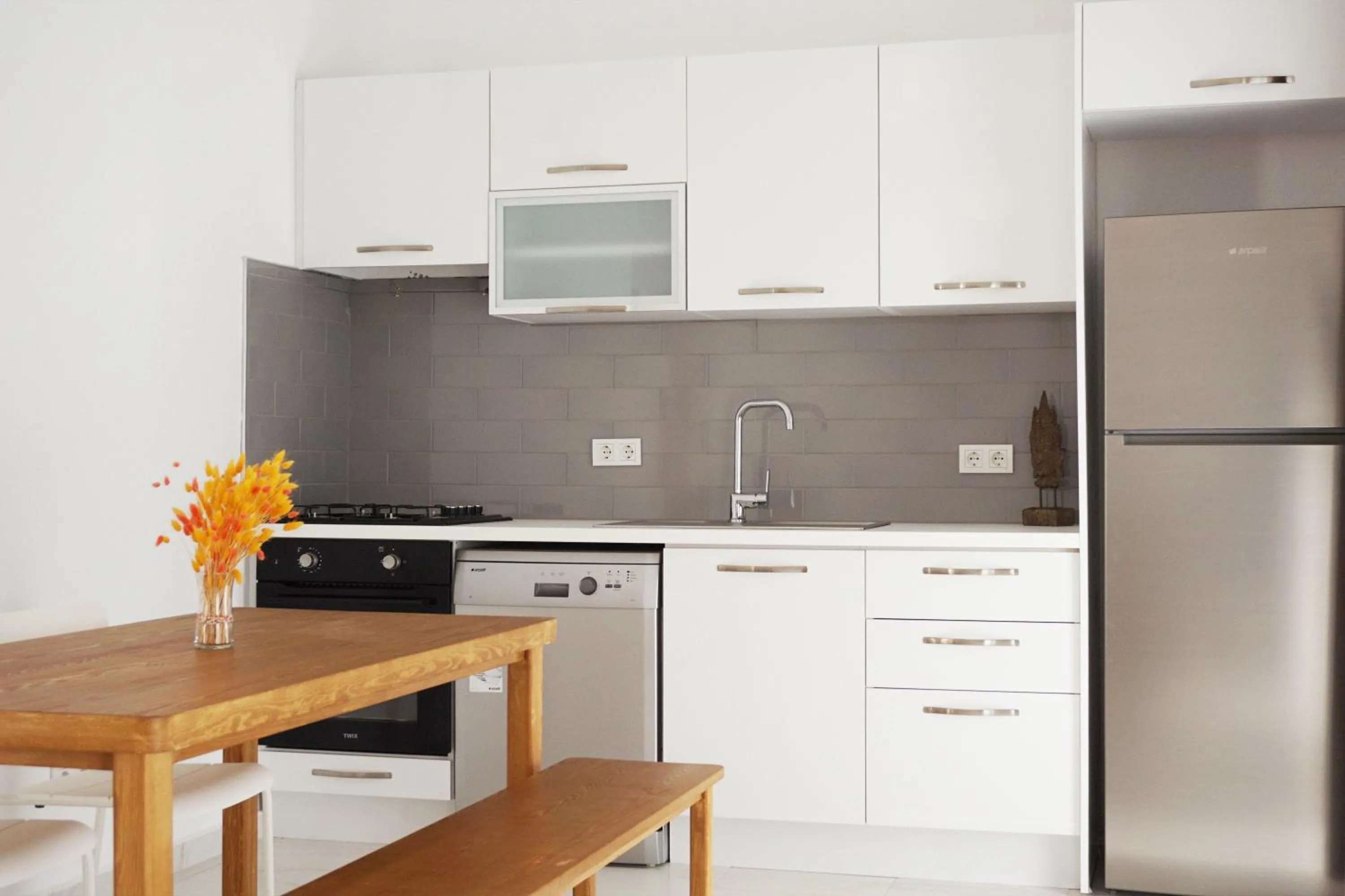 Kitchen or kitchenette in Daphnis Hotel