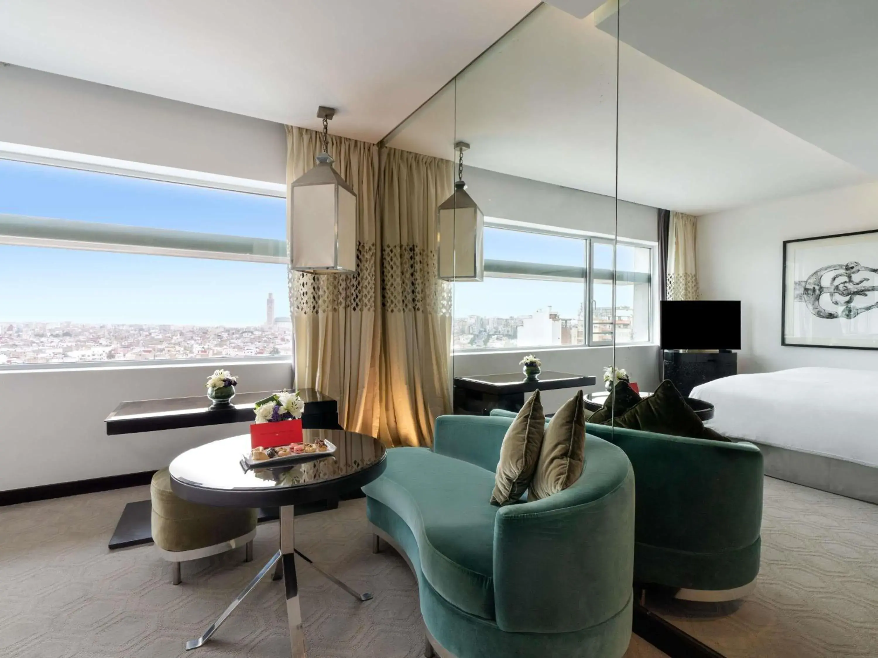 Double King Room with Medina, Mosque and Sea View in Sofitel Casablanca Tour Blanche Double King Room with Medina, Mosque and Sea View in Sofitel Casablanca Tour Blanche