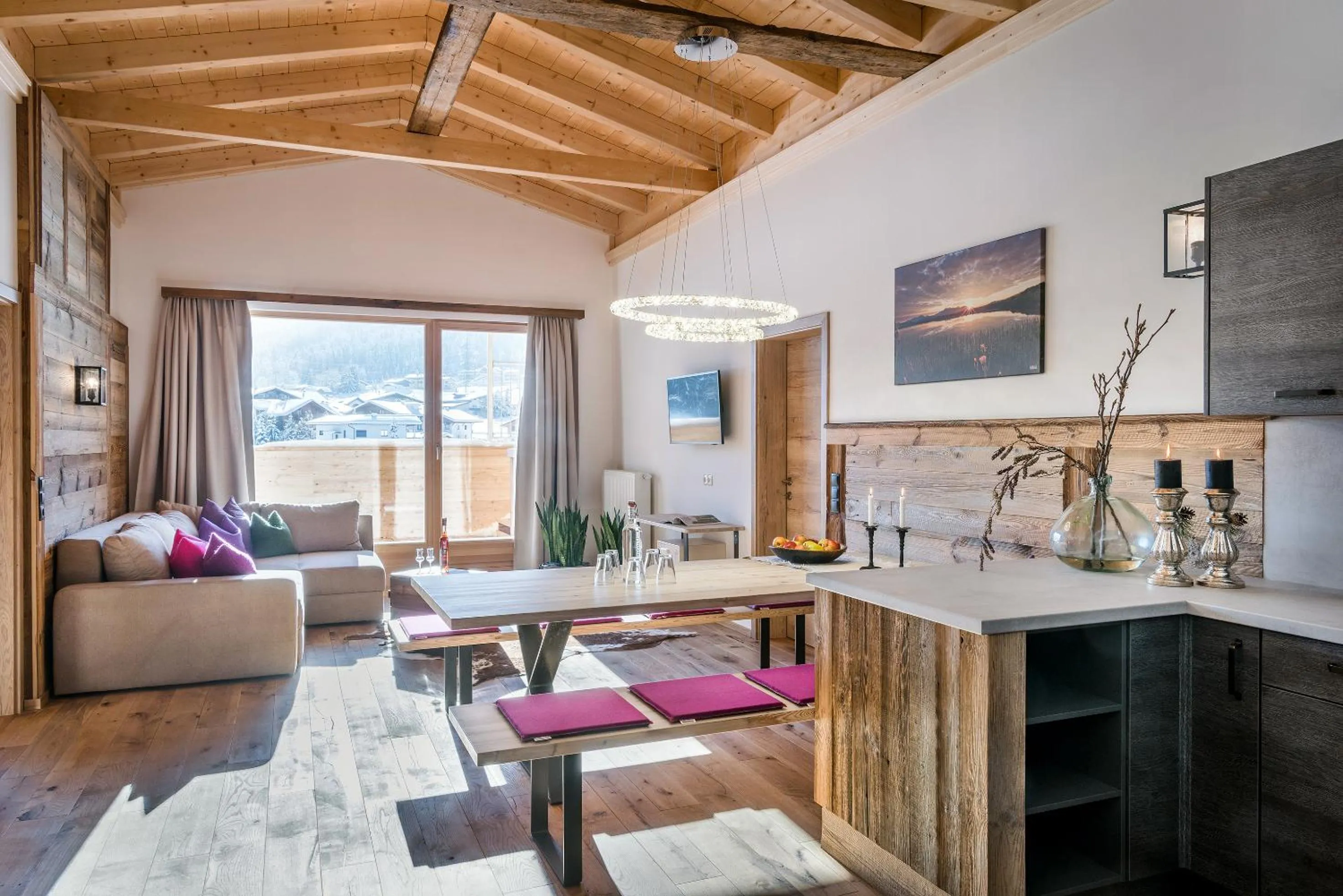 Living room in almlust - hotel, apartments, chalets